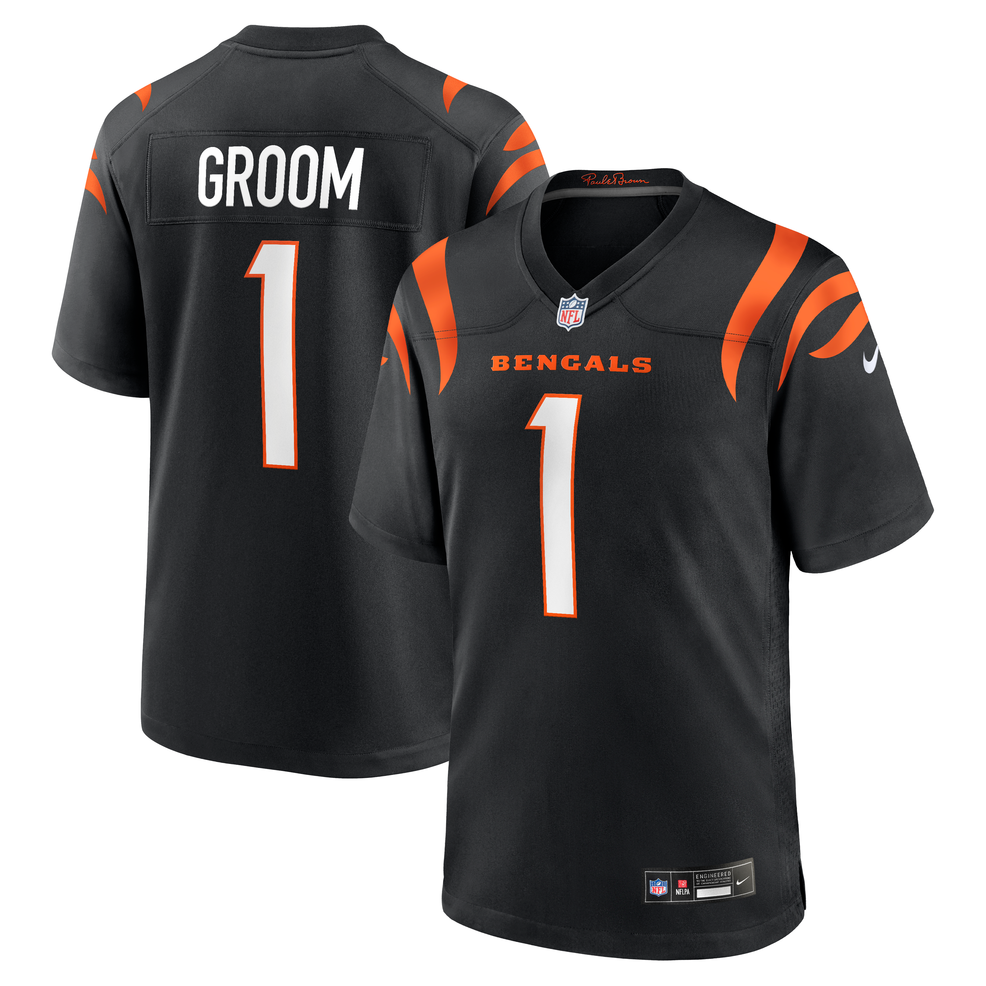 Number 1 Groom Cincinnati Bengals Game Jersey - Black - Image 2