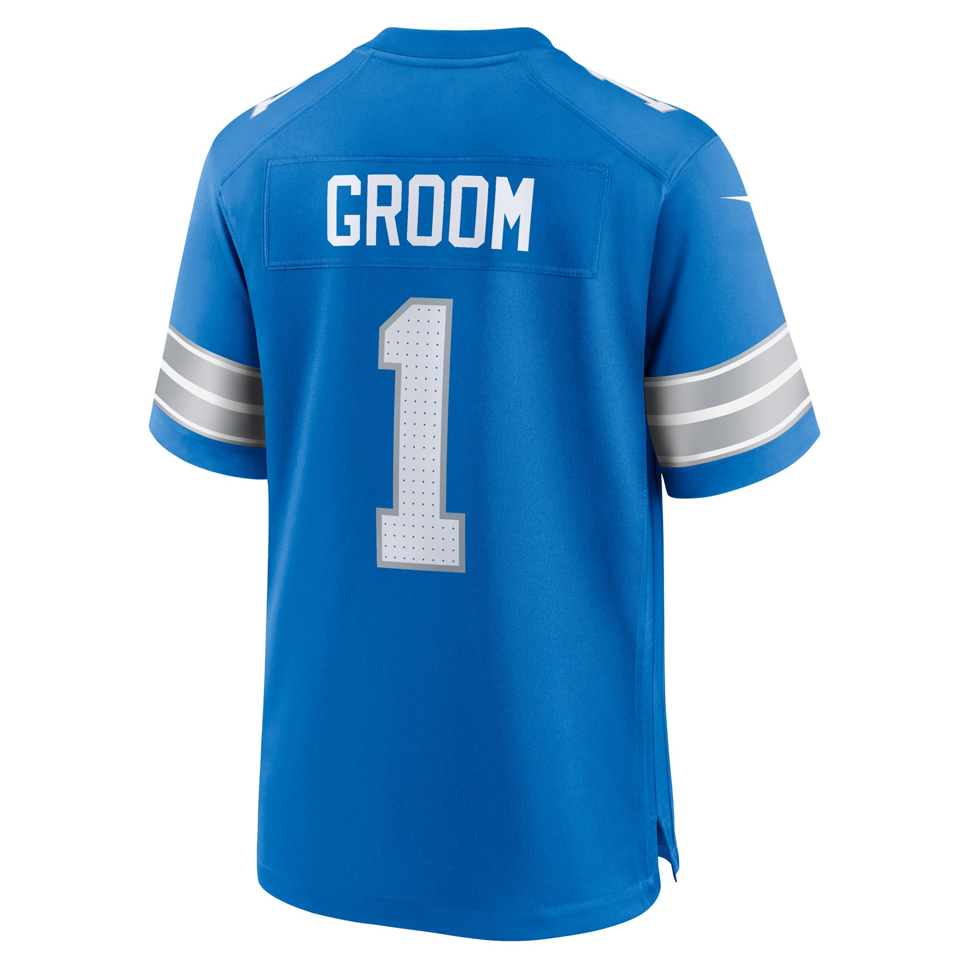 Number 1 Groom Detroit Lions Game Jersey - Blue - Image 4