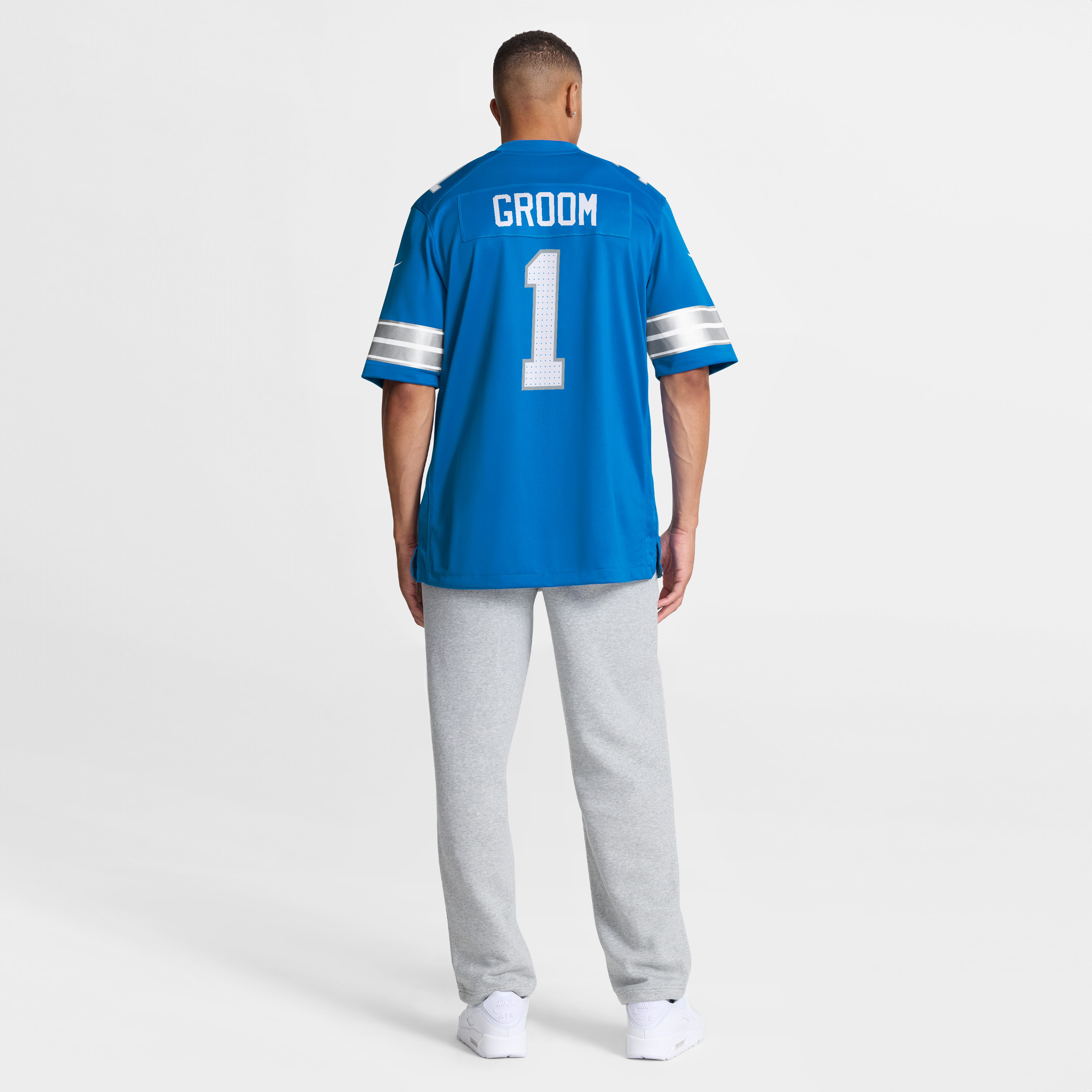 Number 1 Groom Detroit Lions Game Jersey - Blue - Image 9