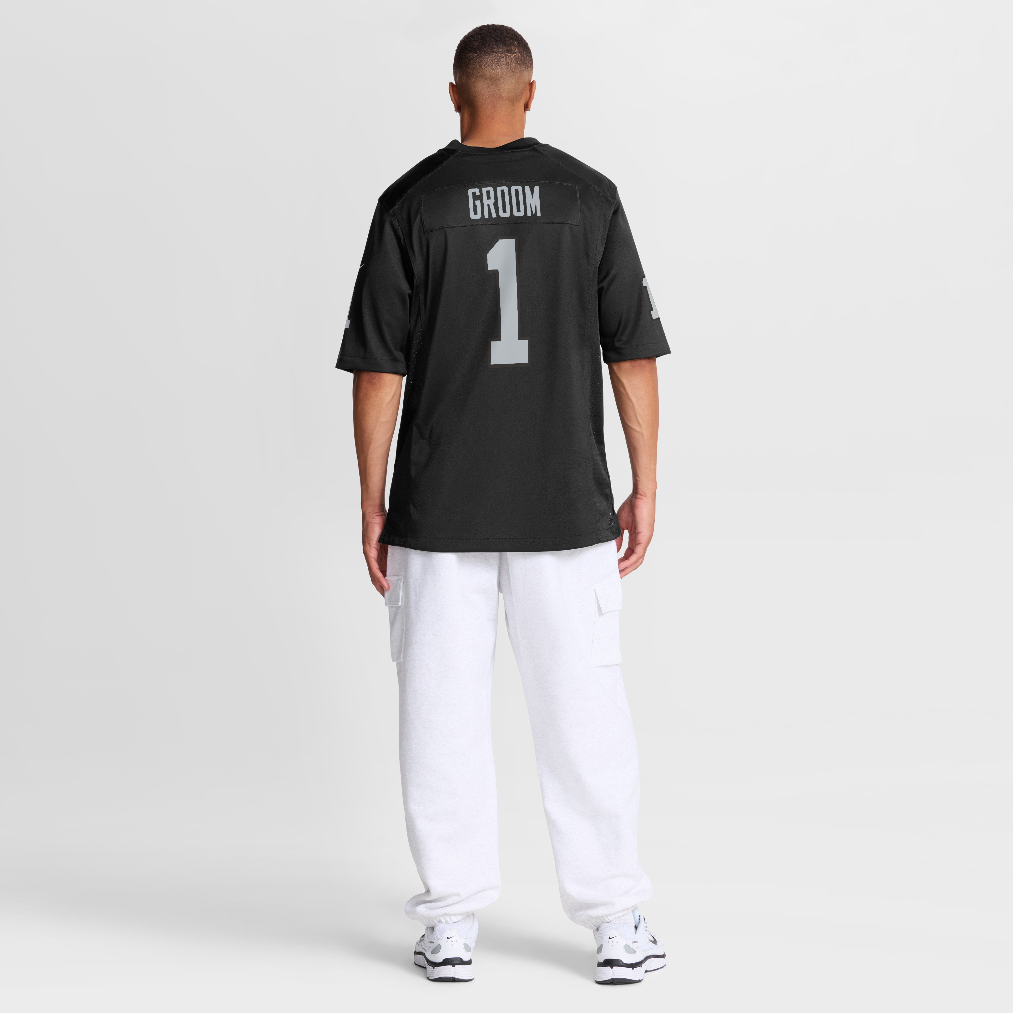 Number 1 Groom Las Vegas Raiders Game Jersey - Black - Image 9