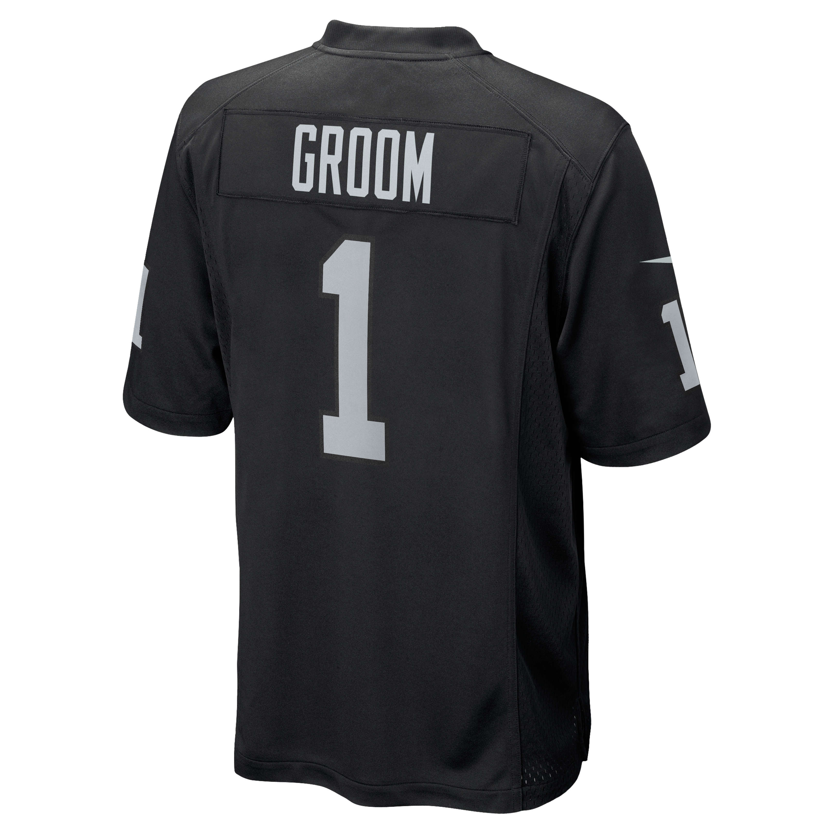 Number 1 Groom Las Vegas Raiders Game Jersey - Black - Image 4