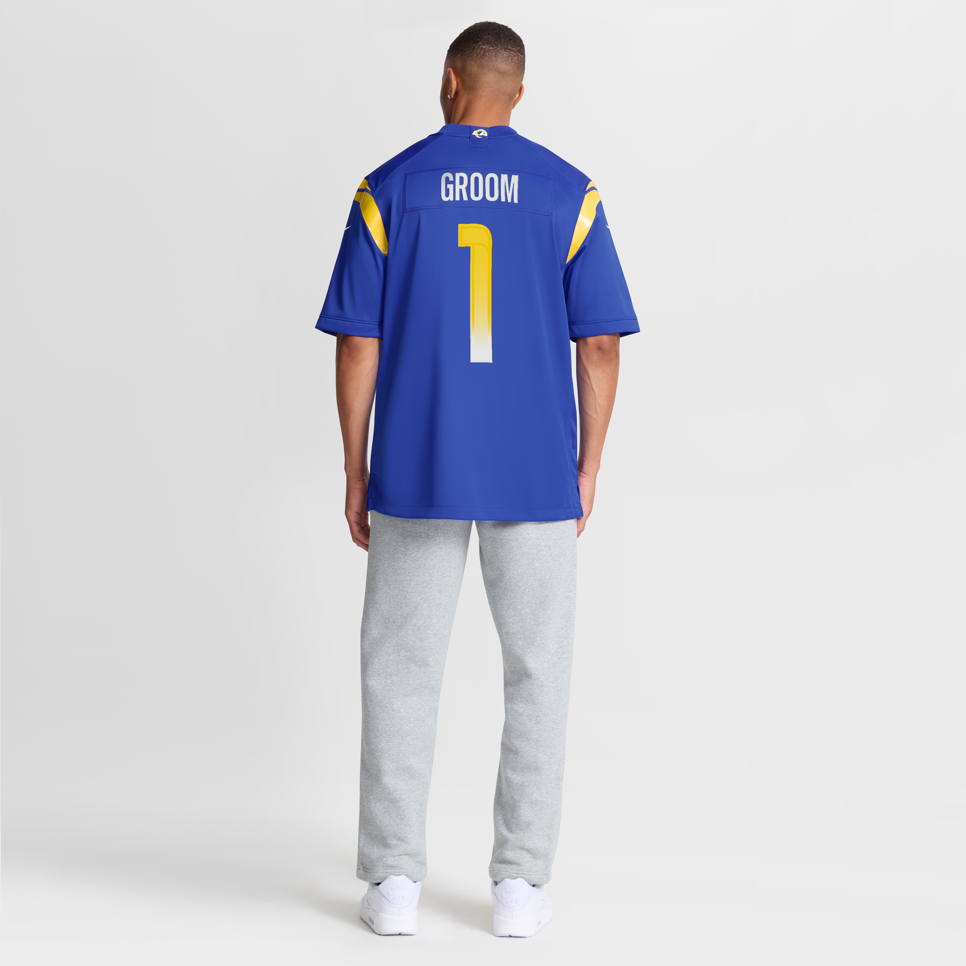 Number 1 Groom Los Angeles Rams Game Jersey - Royal - Image 9