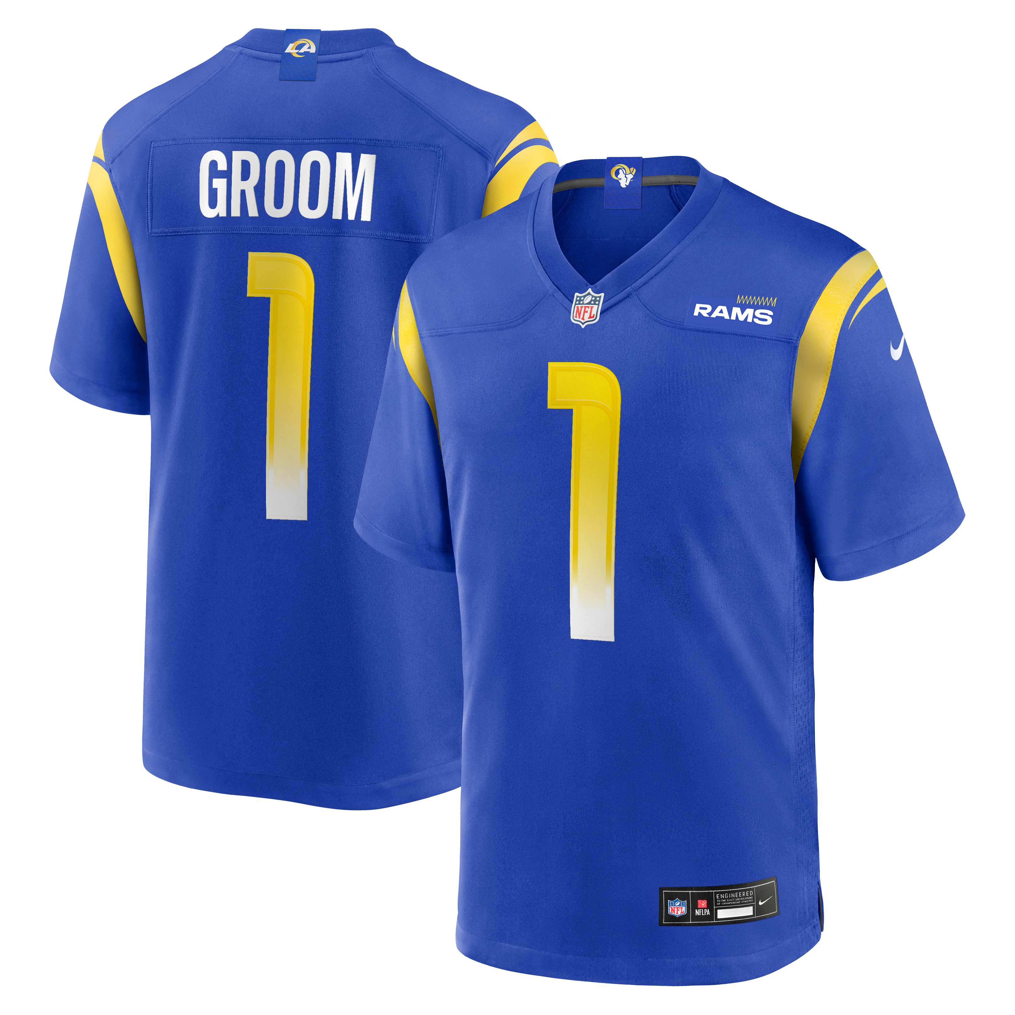 Number 1 Groom Los Angeles Rams Game Jersey - Royal