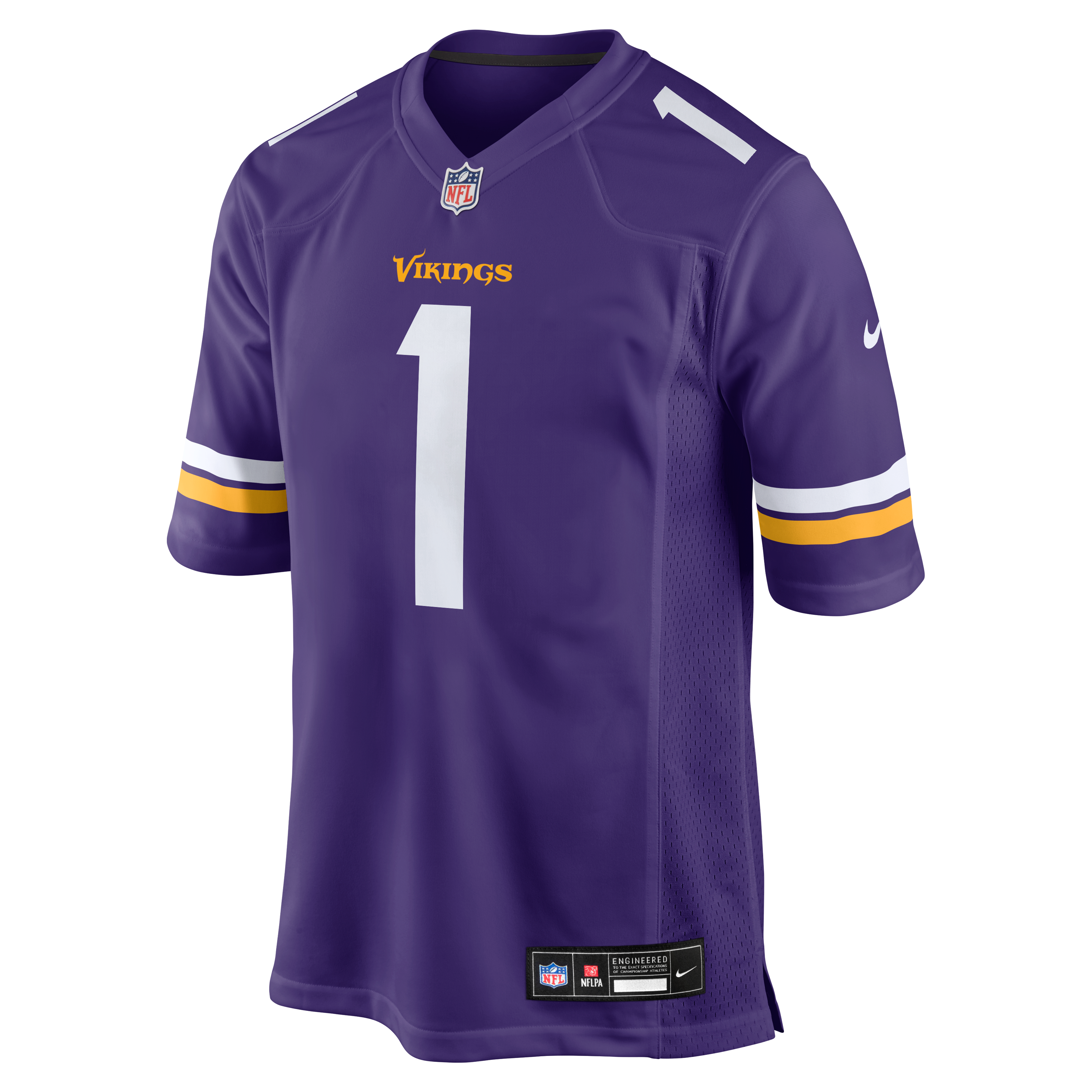 Number 1 Groom Minnesota Vikings Game Jersey - Purple - Image 3