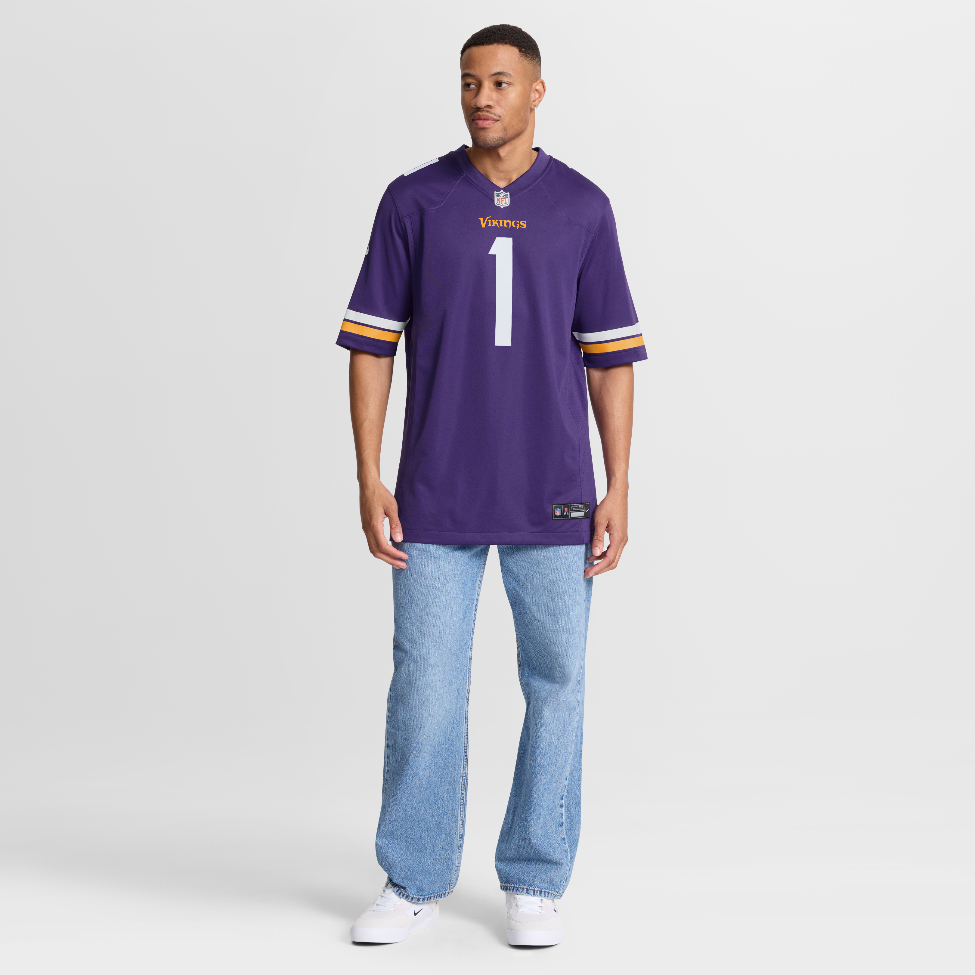 Number 1 Groom Minnesota Vikings Game Jersey - Purple - Image 8