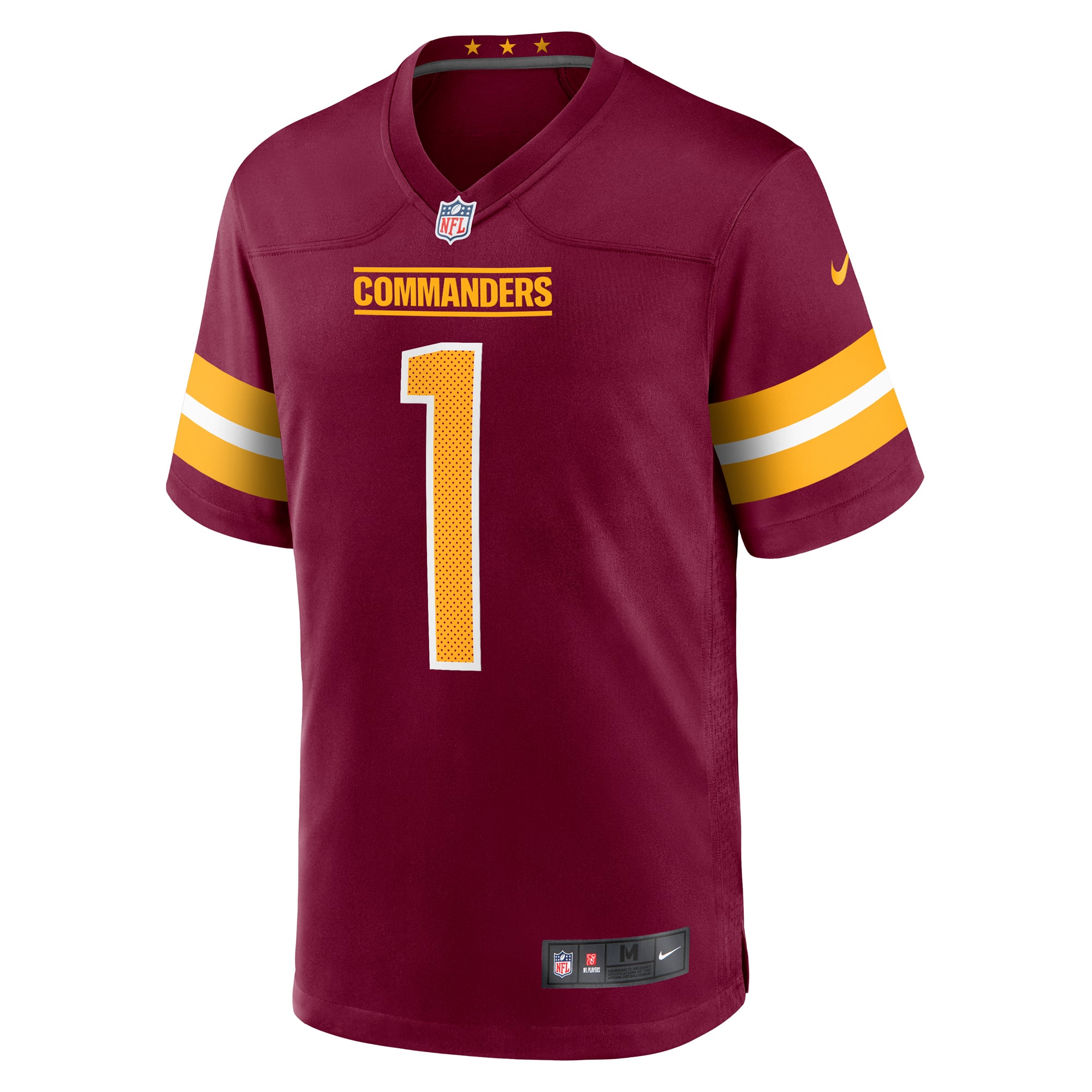 Number 1 Groom Washington Commanders Game Jersey - Burgundy - Image 3