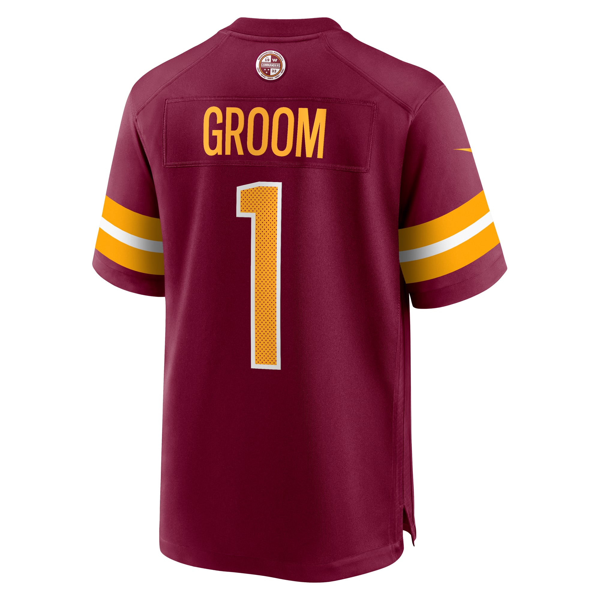 Number 1 Groom Washington Commanders Game Jersey - Burgundy - Image 4