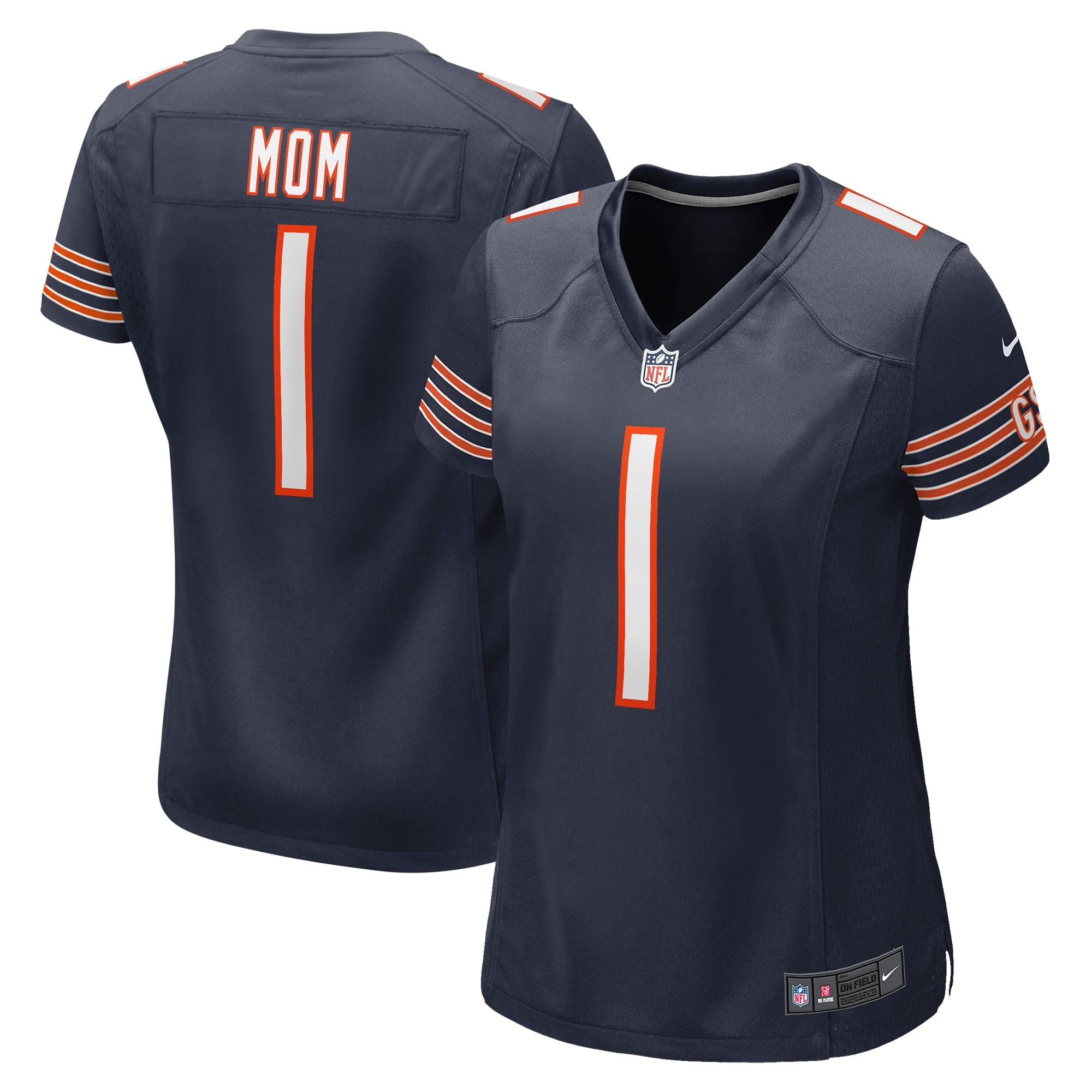 Number 1 Mom Chicago Bears Women's Game Jersey - Navy - Image 2