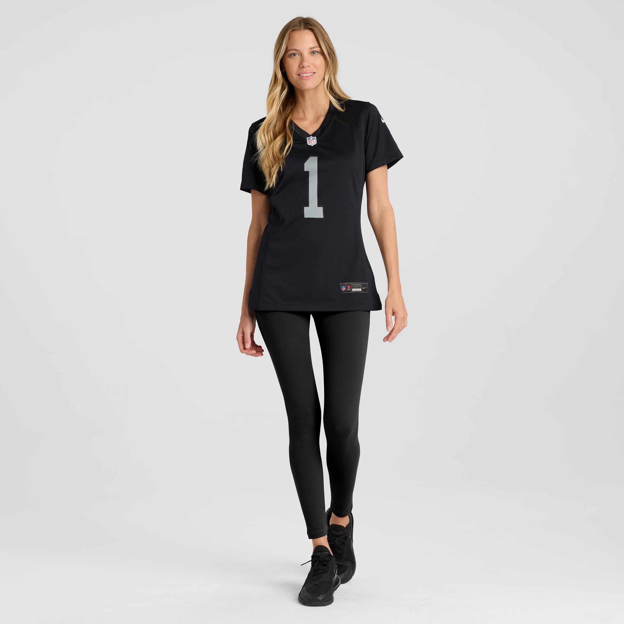 Number 1 Mom Las Vegas Raiders Women's Game Jersey - Black - Image 5