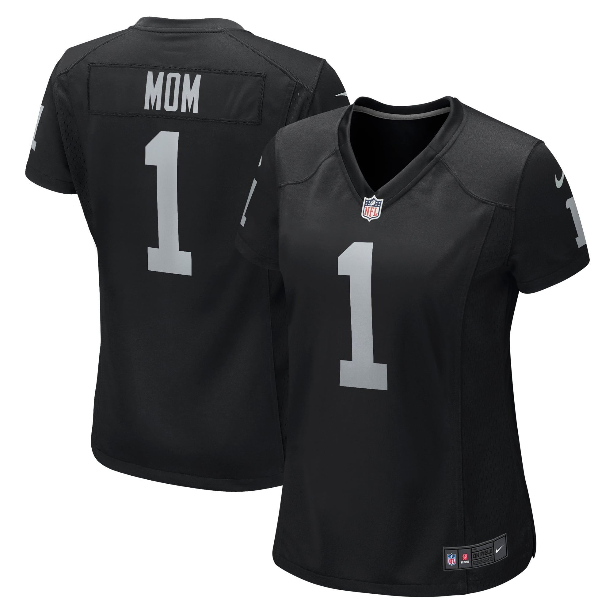 Number 1 Mom Las Vegas Raiders Women's Game Jersey - Black - Image 2
