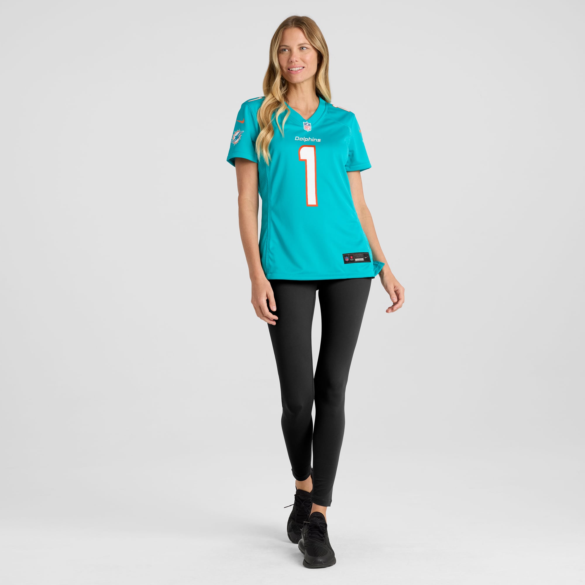Number 1 Mom Miami Dolphins Women's Game Jersey - Aqua - Image 5