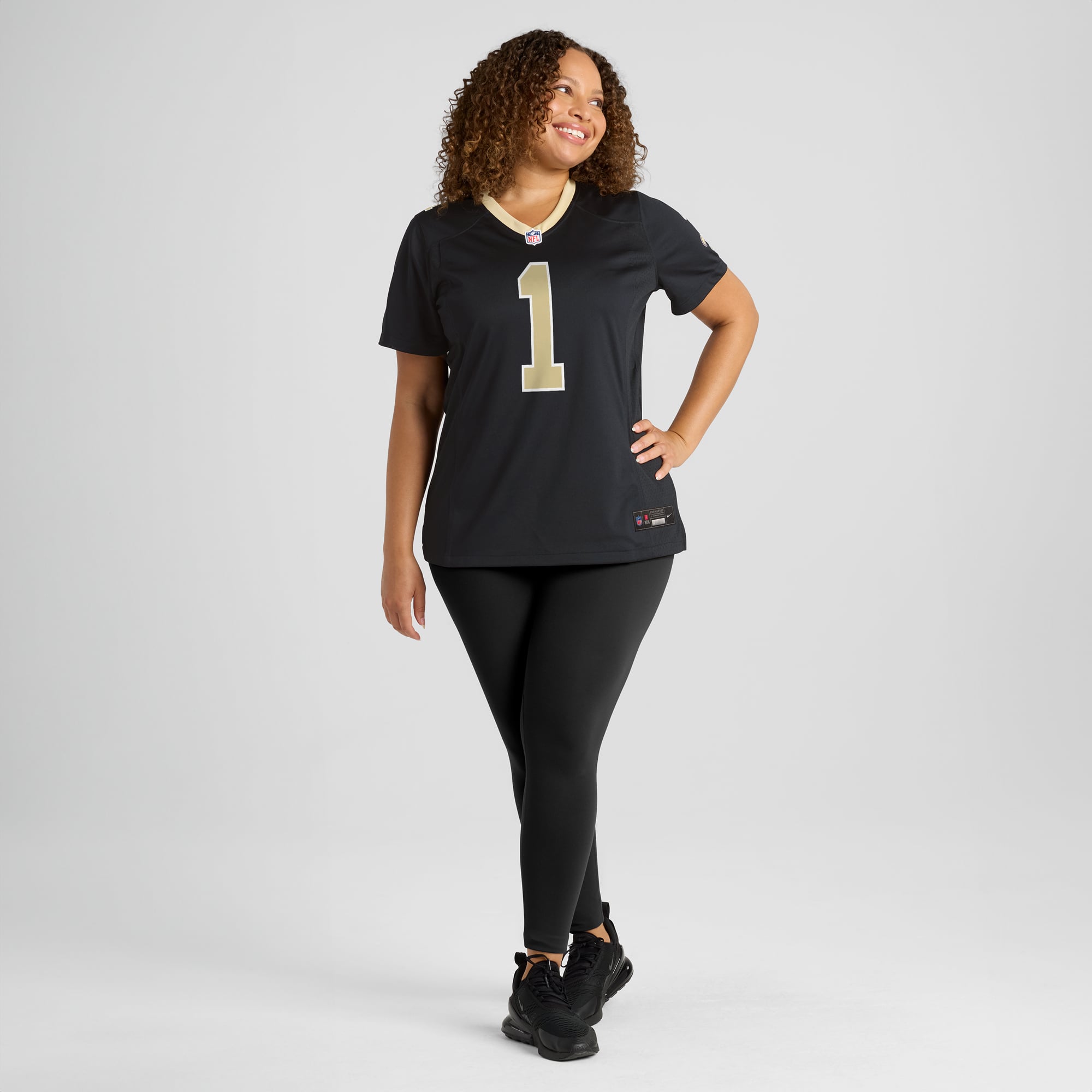 Number 1 Mom New Orleans Saints Women's Game Jersey - Black - Image 7