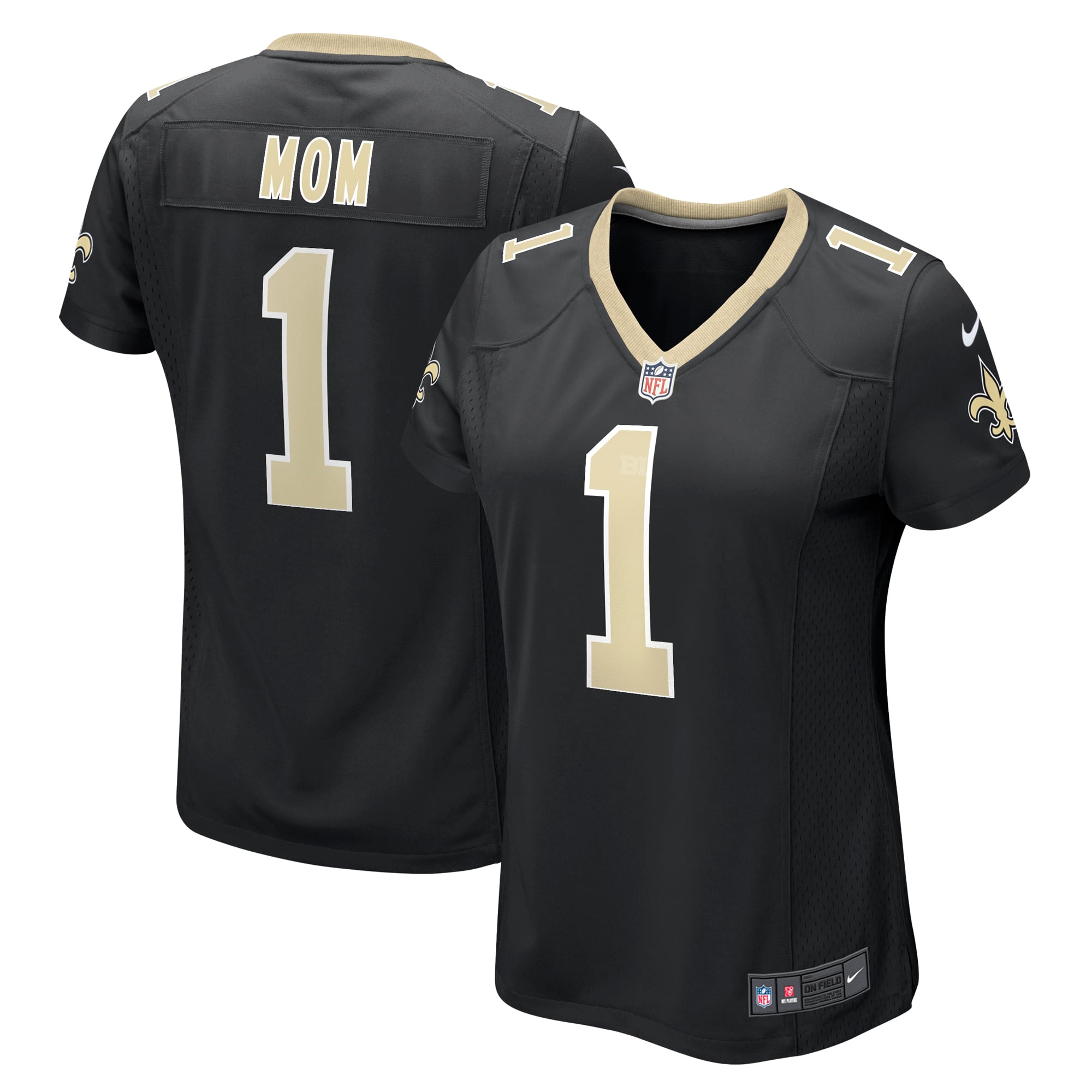 Number 1 Mom New Orleans Saints Women's Game Jersey - Black - Image 2