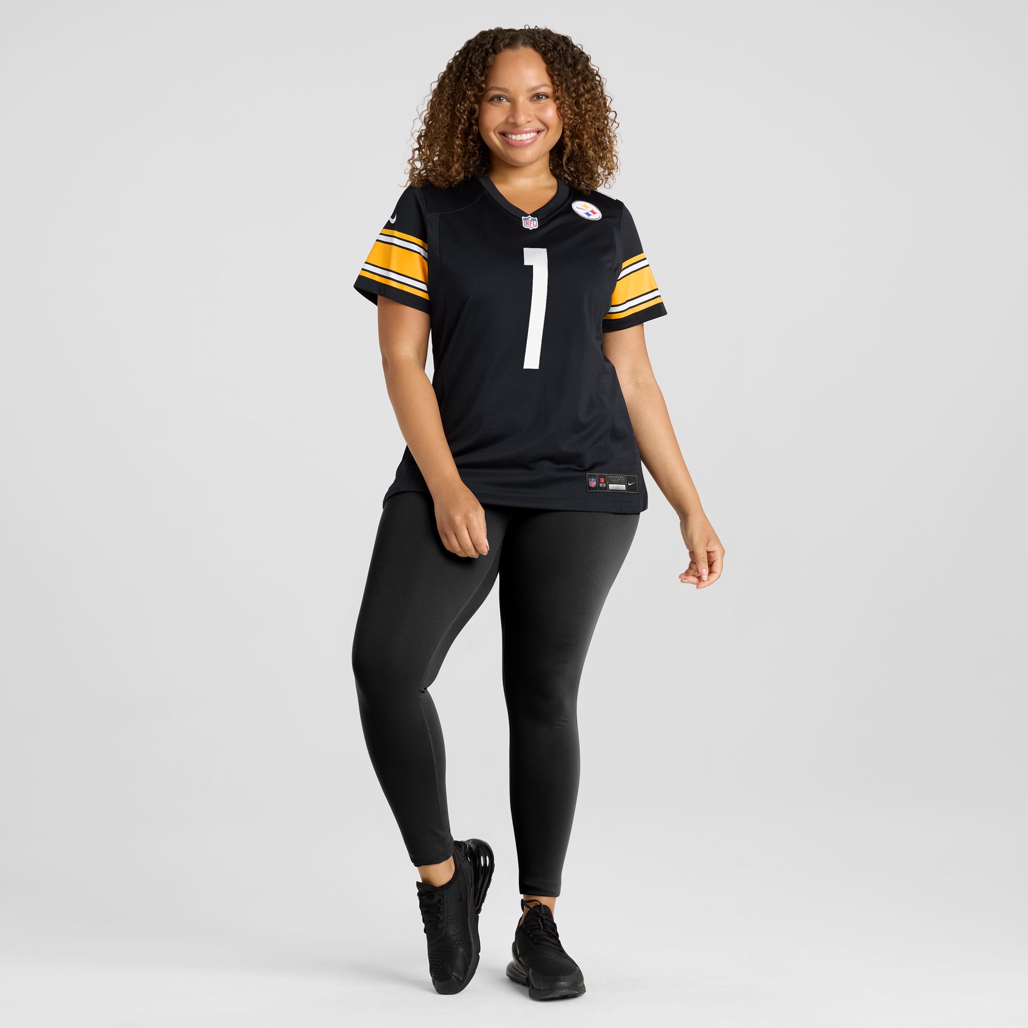 Number 1 Mom Pittsburgh Steelers Women's Game Jersey - Black - Image 7