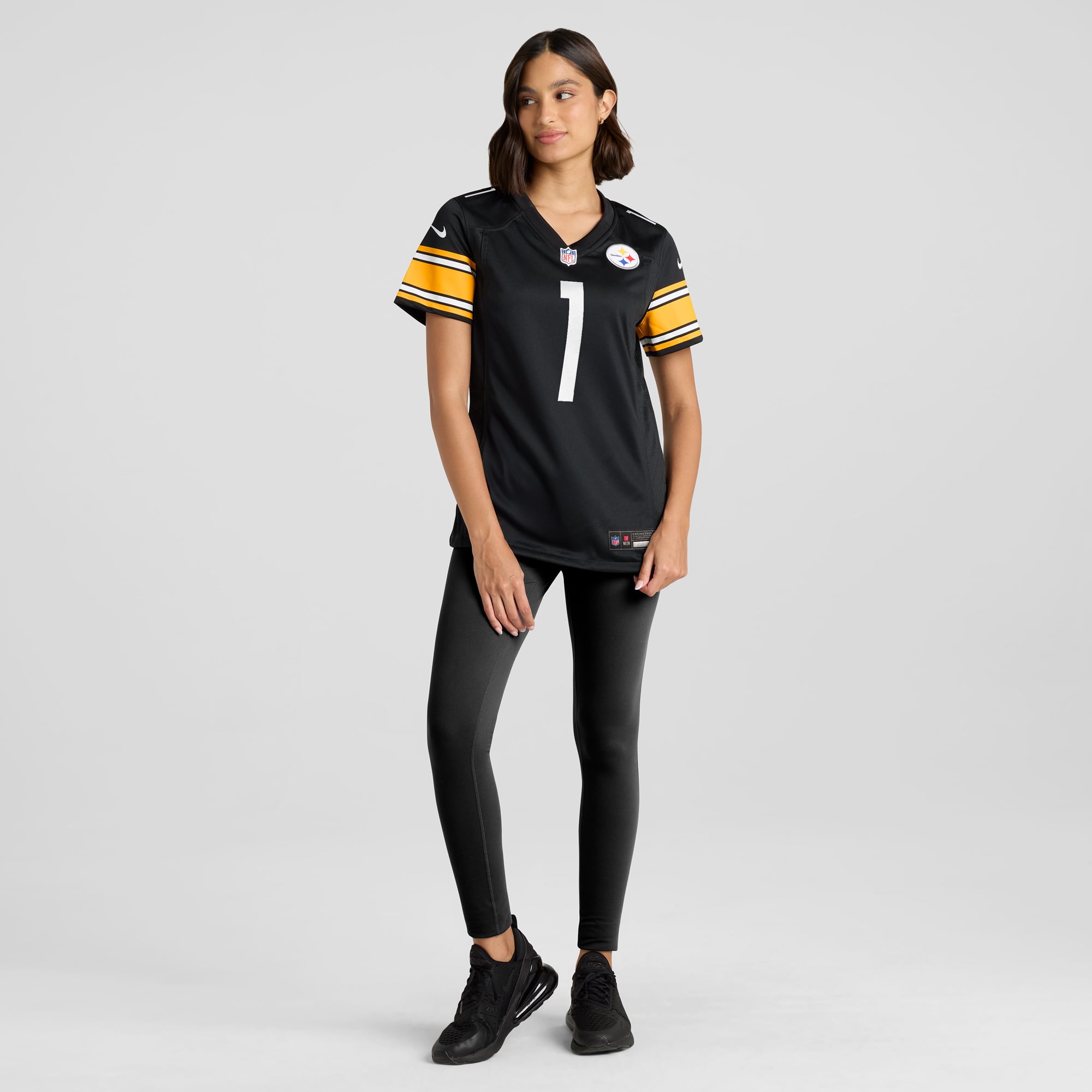 Number 1 Mom Pittsburgh Steelers Women's Game Jersey - Black - Image 5