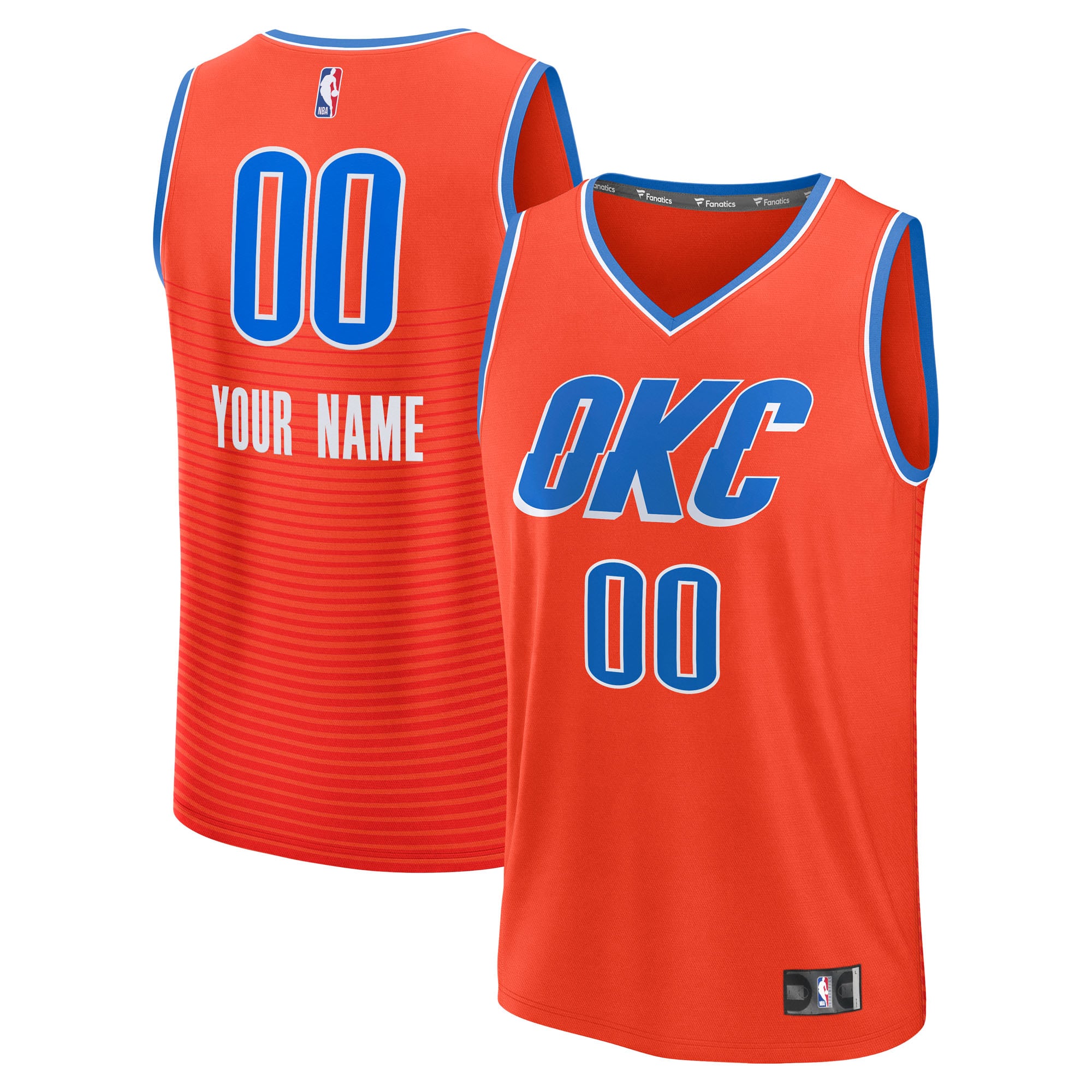 Oklahoma City Thunder Fast Break Custom Jersey - Statement Edition - Orange - Image 2