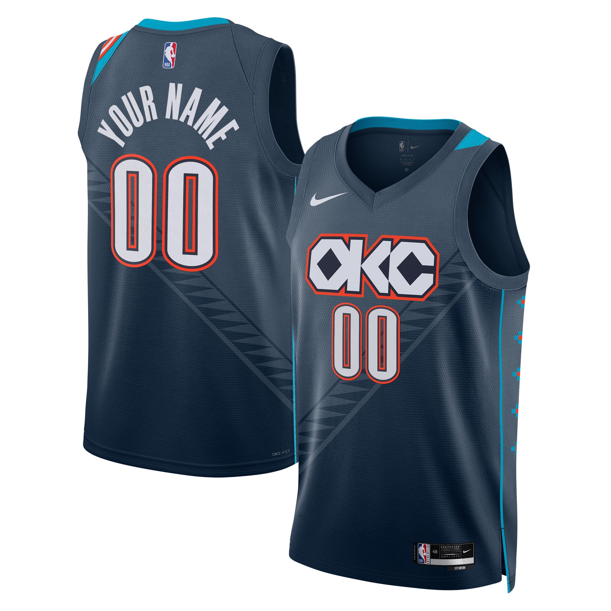 Oklahoma City Thunder Unisex 2025/26 City Edition Swingman Custom Jersey - Blue - Image 2