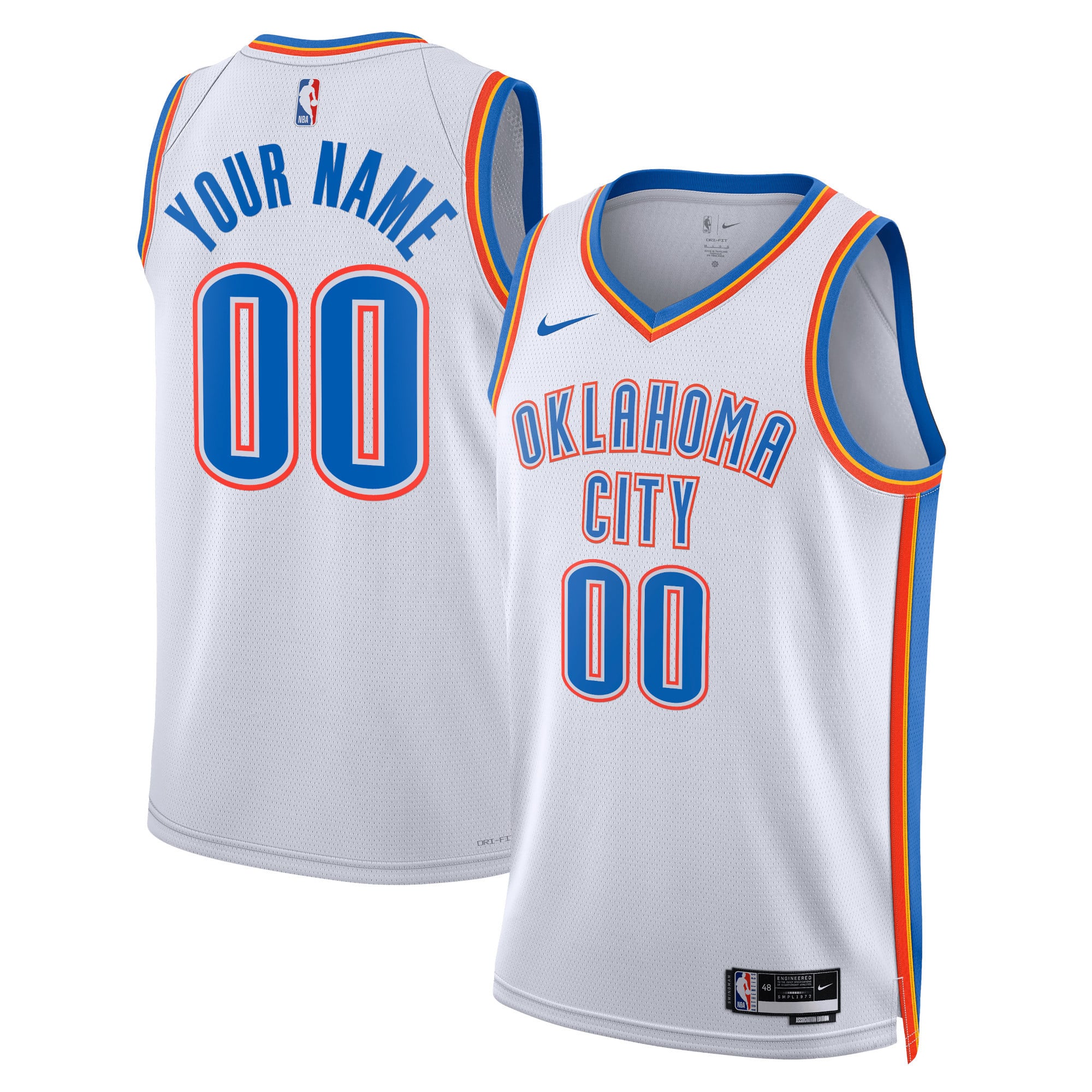 Oklahoma City Thunder Unisex Swingman Custom Jersey White - Association Edition - White