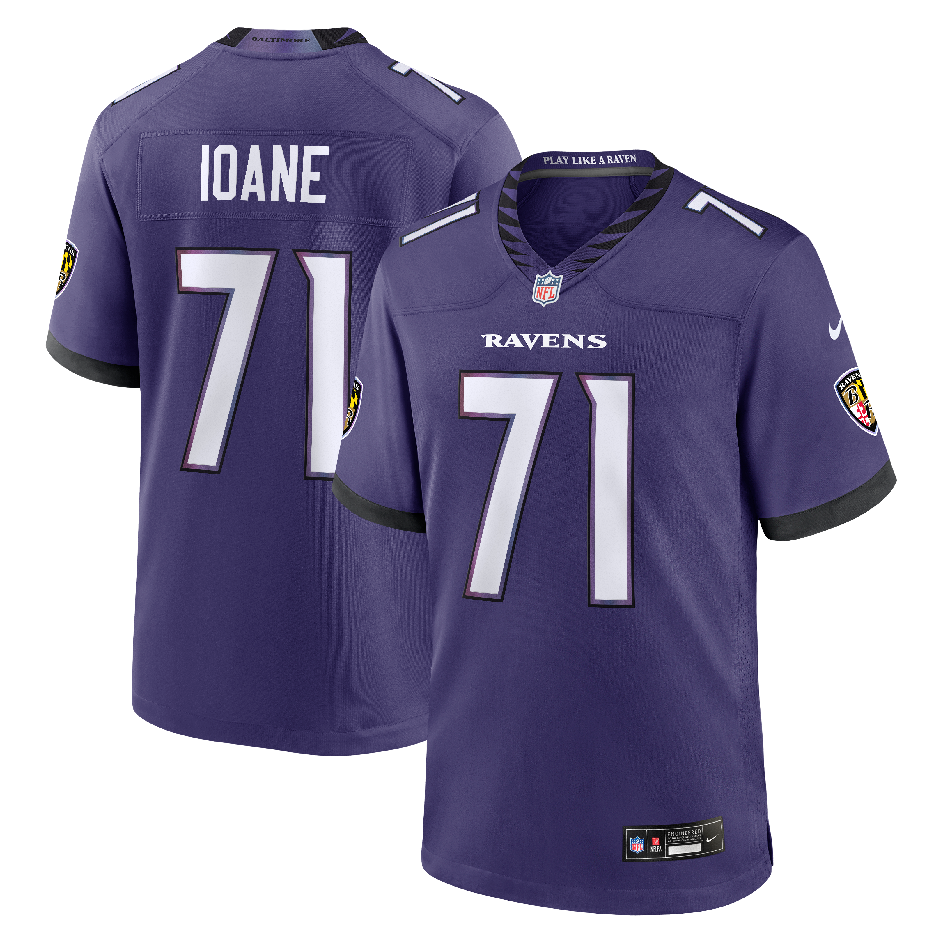 Olaivavega Ioane Baltimore Ravens 2026 Draft First Round Pick No. 14 Team Game Jersey - Purple