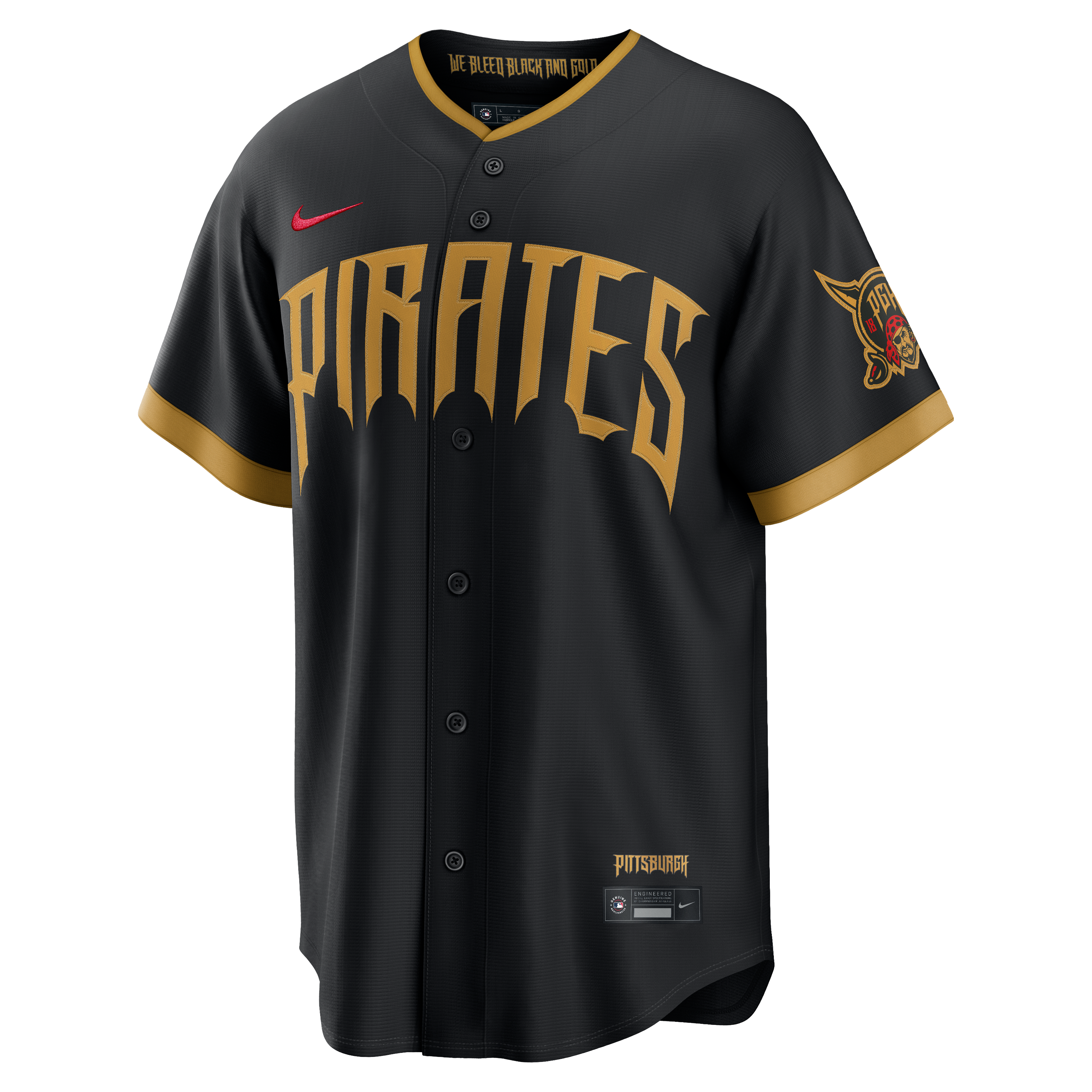Oneil Cruz Pittsburgh Pirates 2026 City Connect Stadium Jersey - Black - Image 3