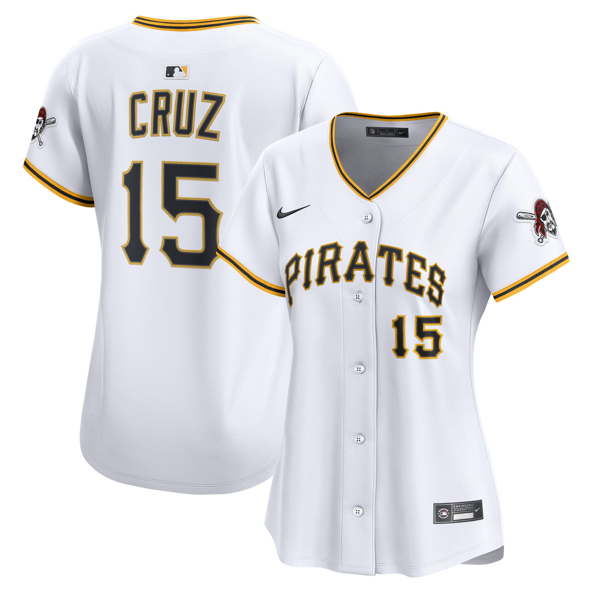 Oneil Cruz Pittsburgh Pirates Women's Home Limited Player Jersey - White - Image 2