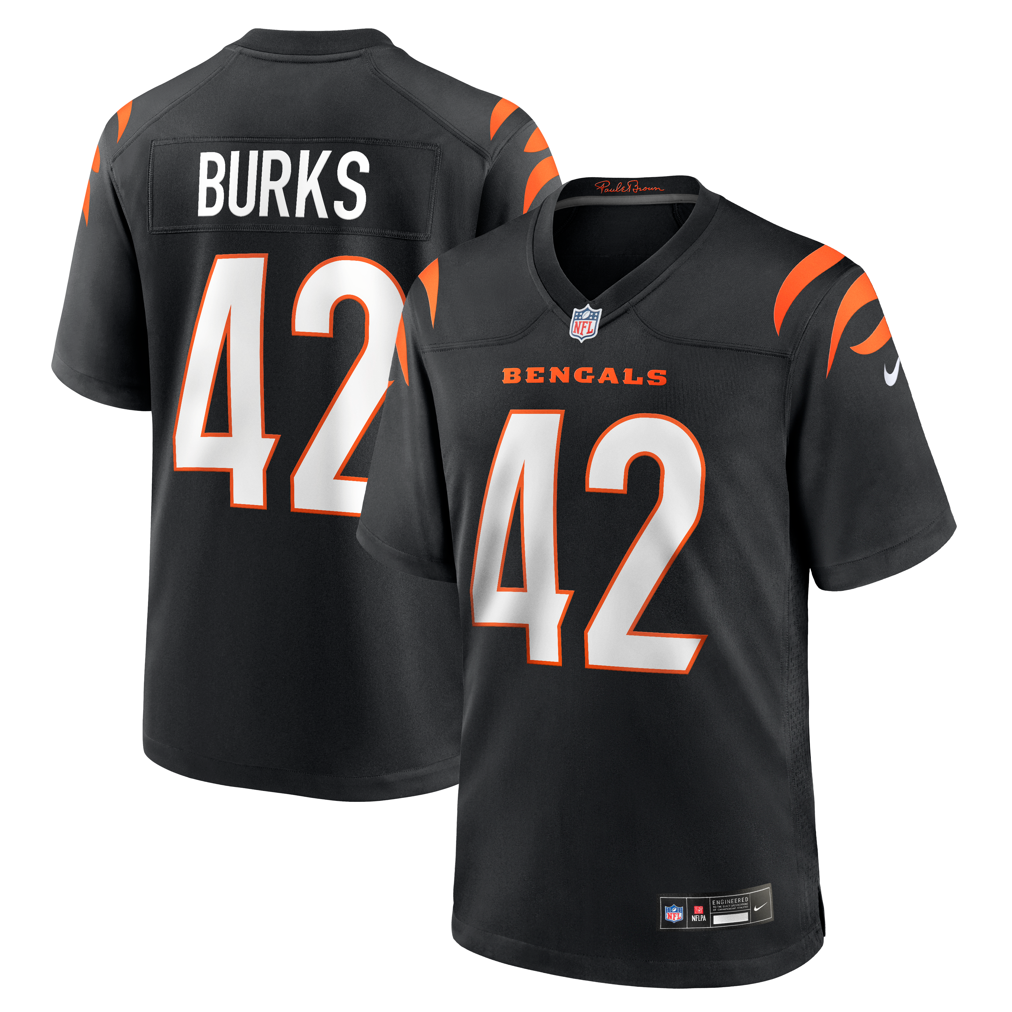 Oren Burks Cincinnati Bengals Team Game Jersey - Black - Image 2