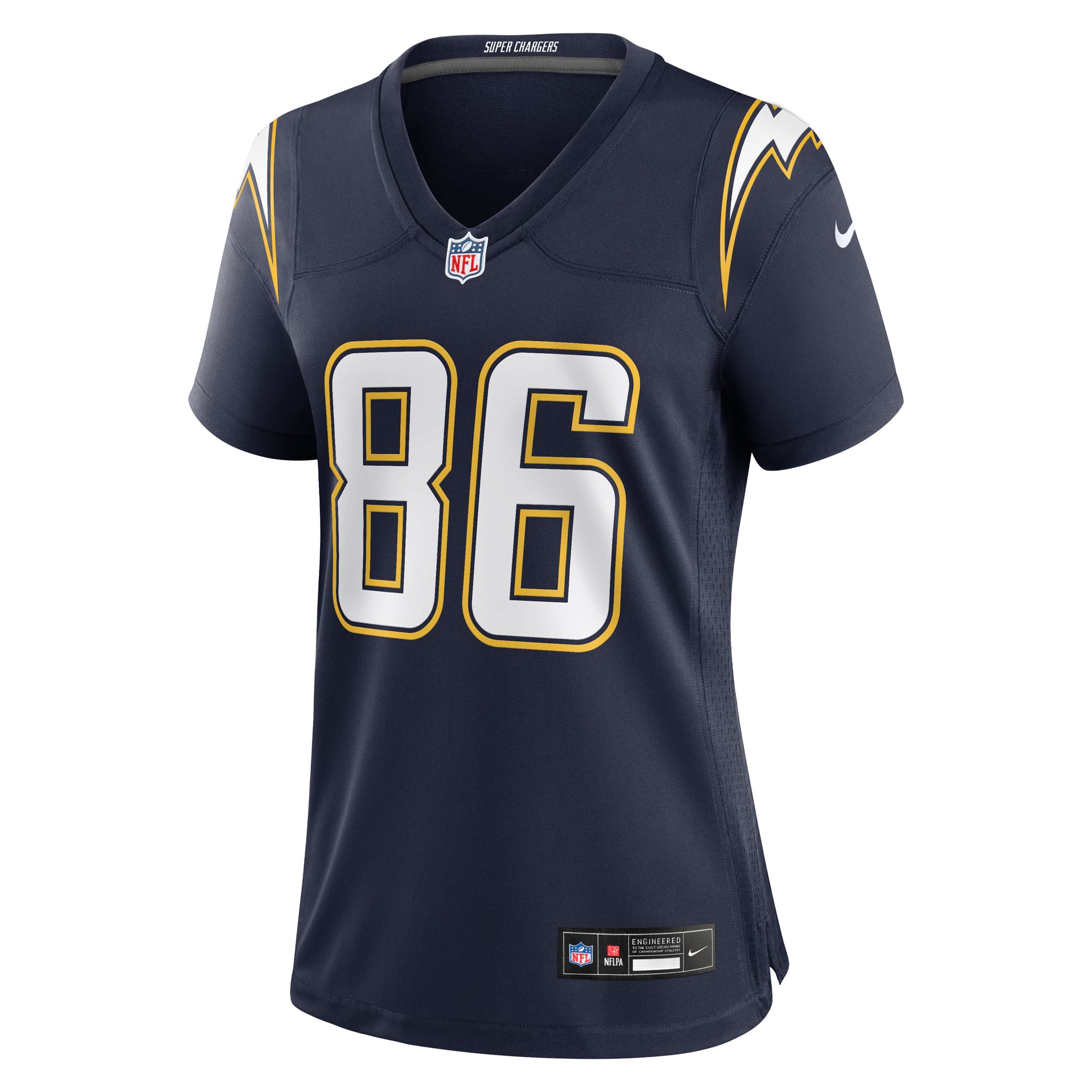 Oronde Gadsden Los Angeles Chargers Women's Alternate Charger Power Game Jersey - Gold - Navy - Image 3