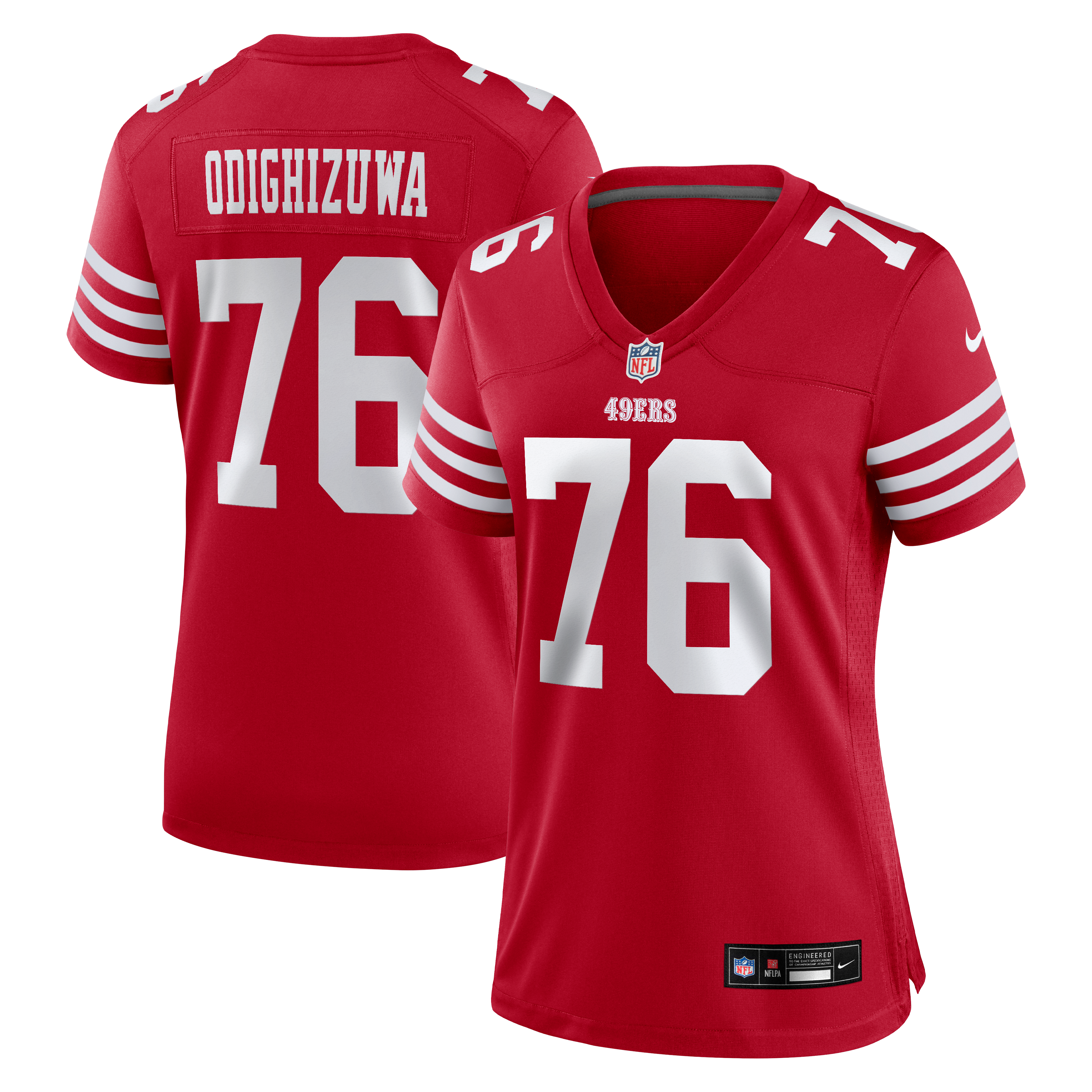 Osa Odighizuwa San Francisco 49ers Women's Team Game Jersey - Scarlet - Image 2