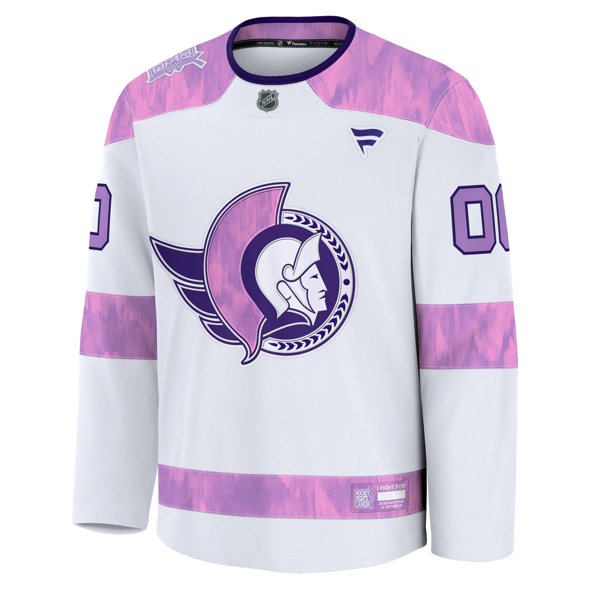 Ottawa Senators 2024 Hockey Fights Cancer Custom Practice Jersey - White - Image 3
