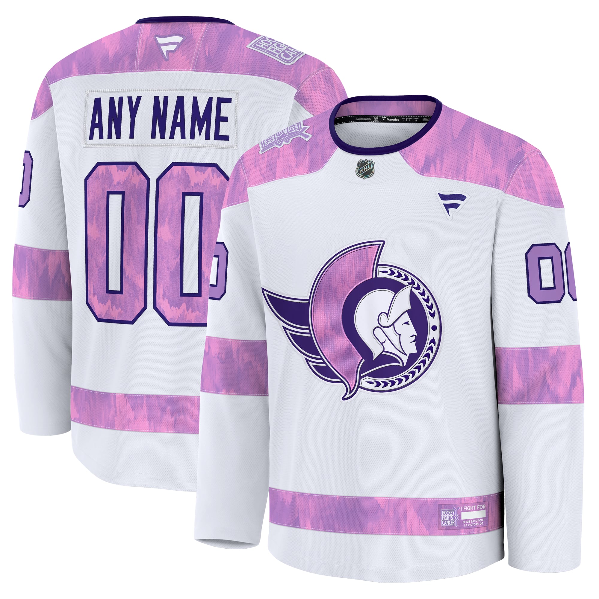 Ottawa Senators 2024 Hockey Fights Cancer Custom Practice Jersey - White - Image 2