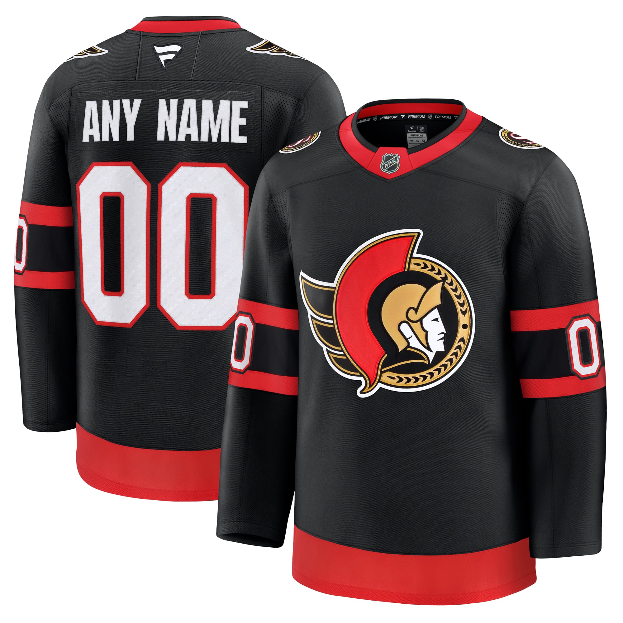 Ottawa Senators Home Premium Custom Jersey - Black - Image 2