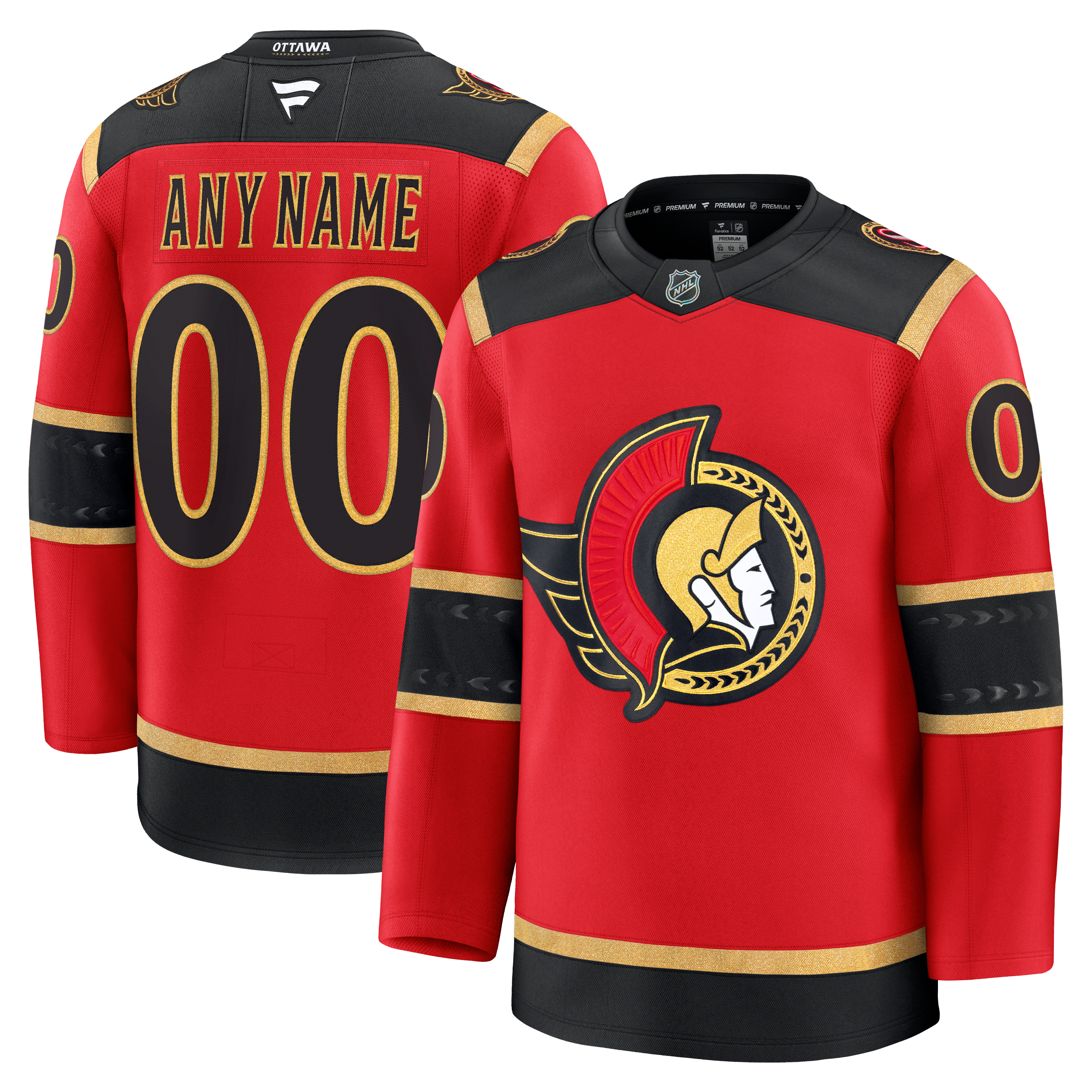 Ottawa Senators Home Premium Custom Jersey - Red