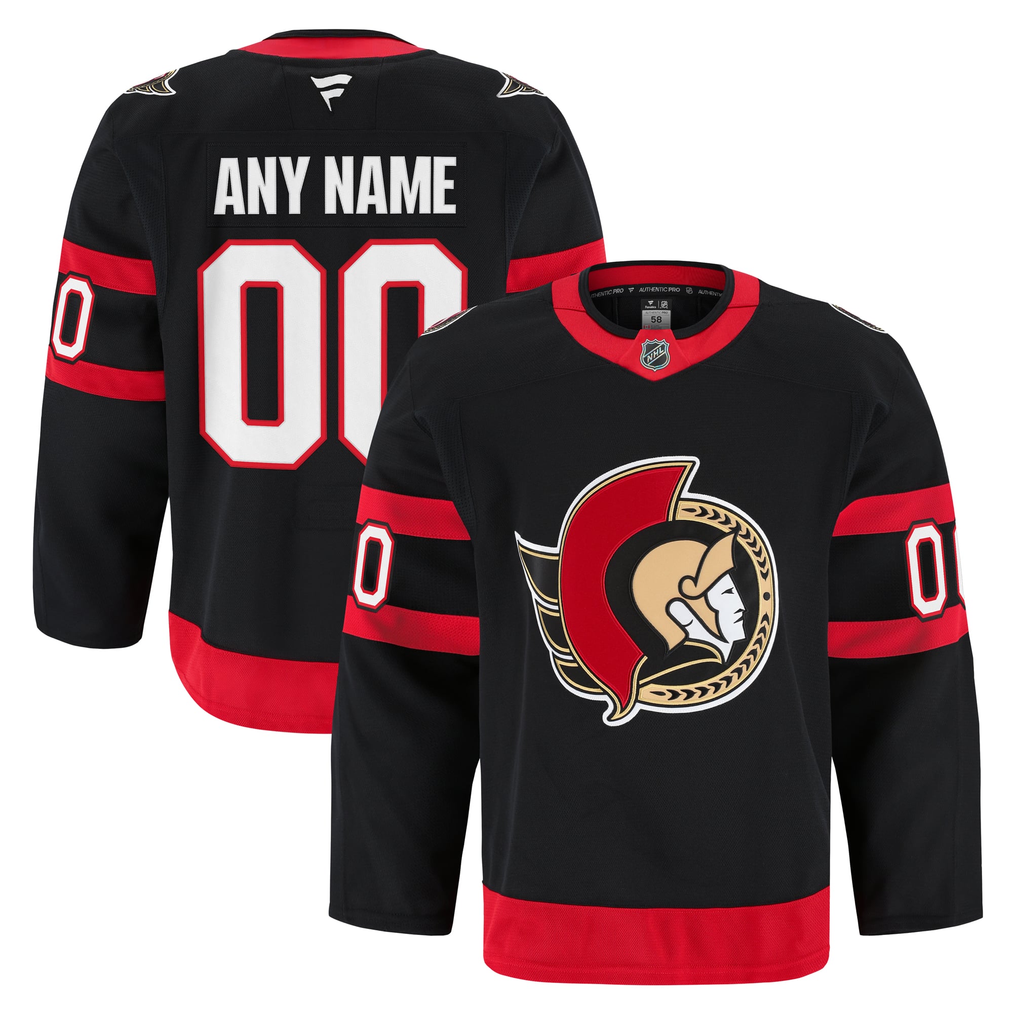 Ottawa Senators Home Pro Custom Jersey - Black - Image 2