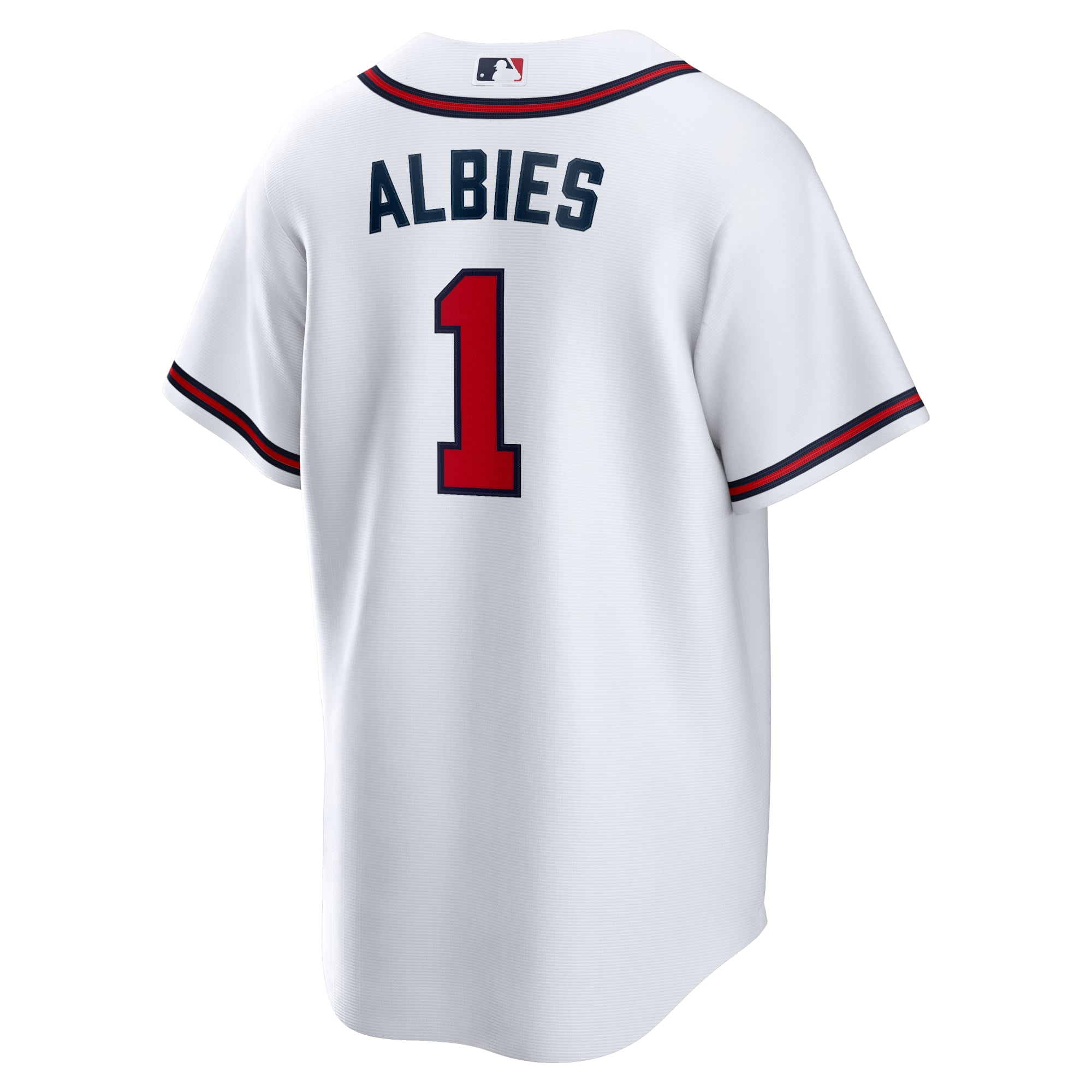 Ozzie Albies Atlanta Braves Home Player Name Jersey - White - Image 4