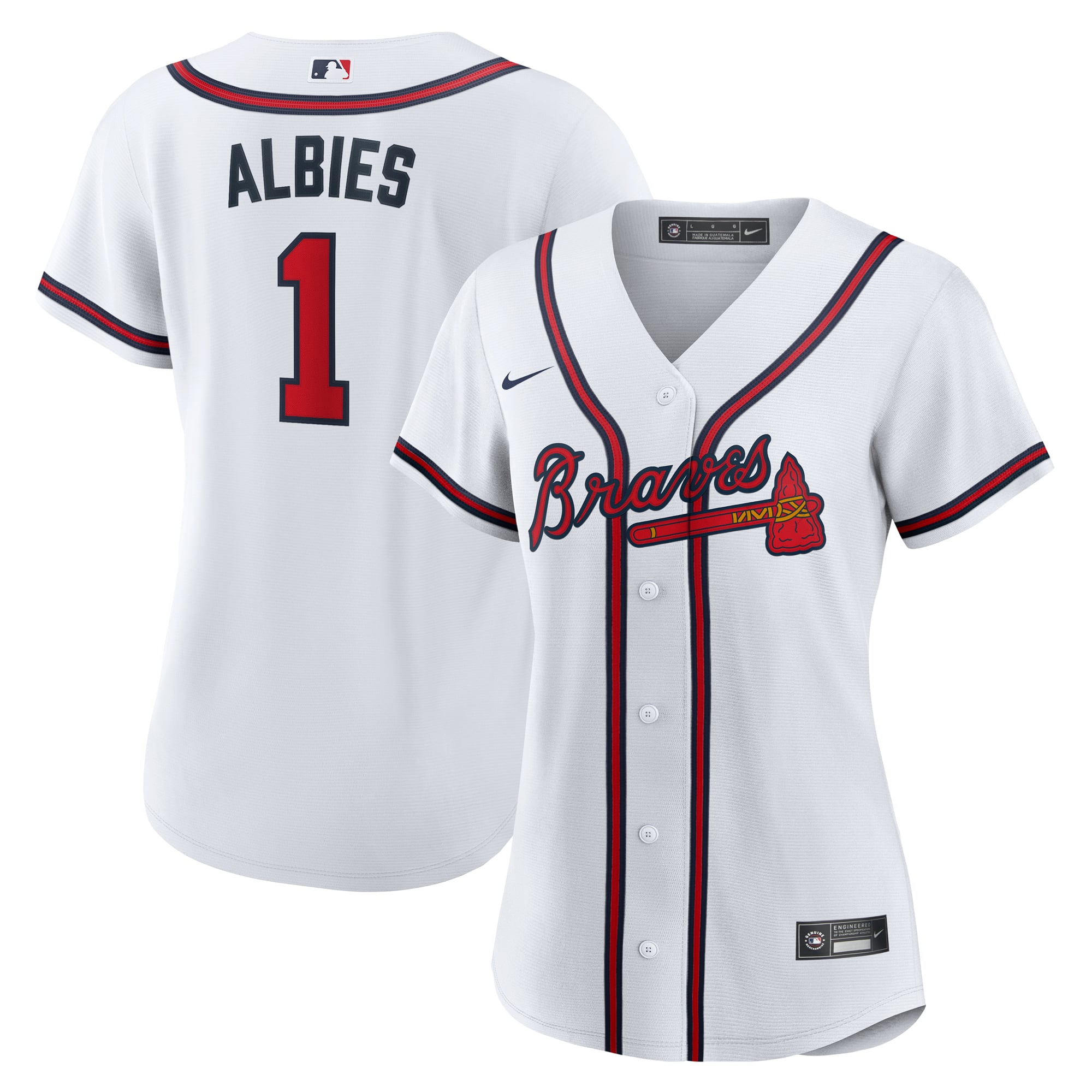 Ozzie Albies Atlanta Braves Women's Home Jersey - White