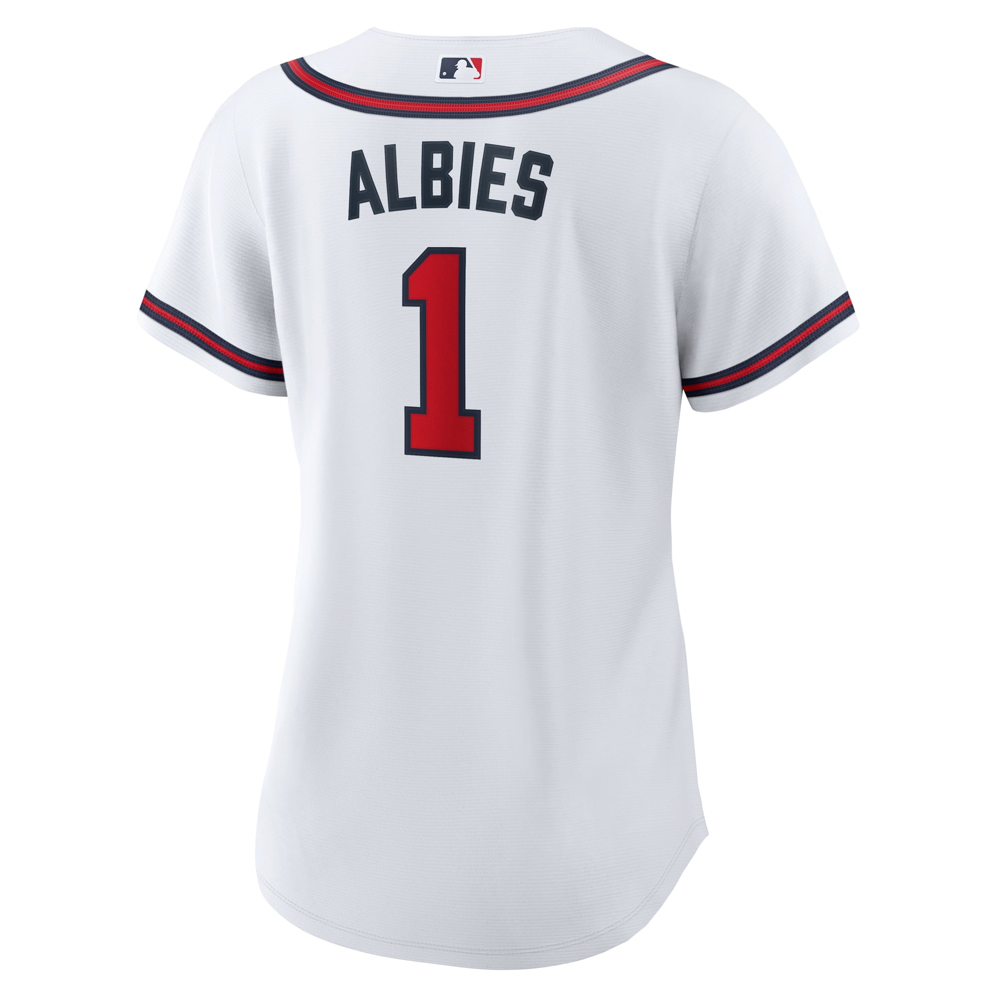 Ozzie Albies Atlanta Braves Women's Home Jersey - White - Image 4