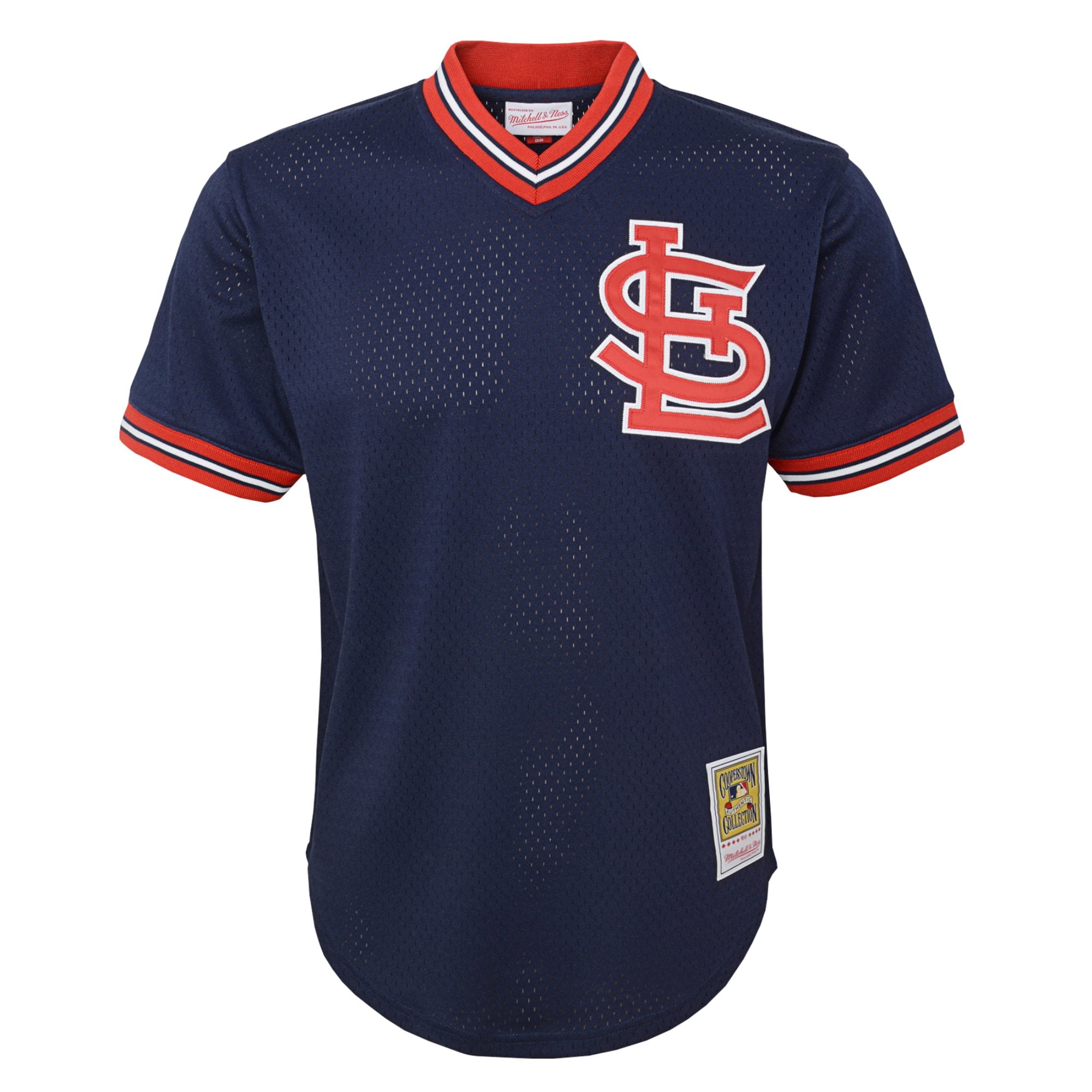 Ozzie Smith St. Louis Cardinals Youth Cooperstown Collection Mesh Batting Practice Jersey - Navy - Image 3