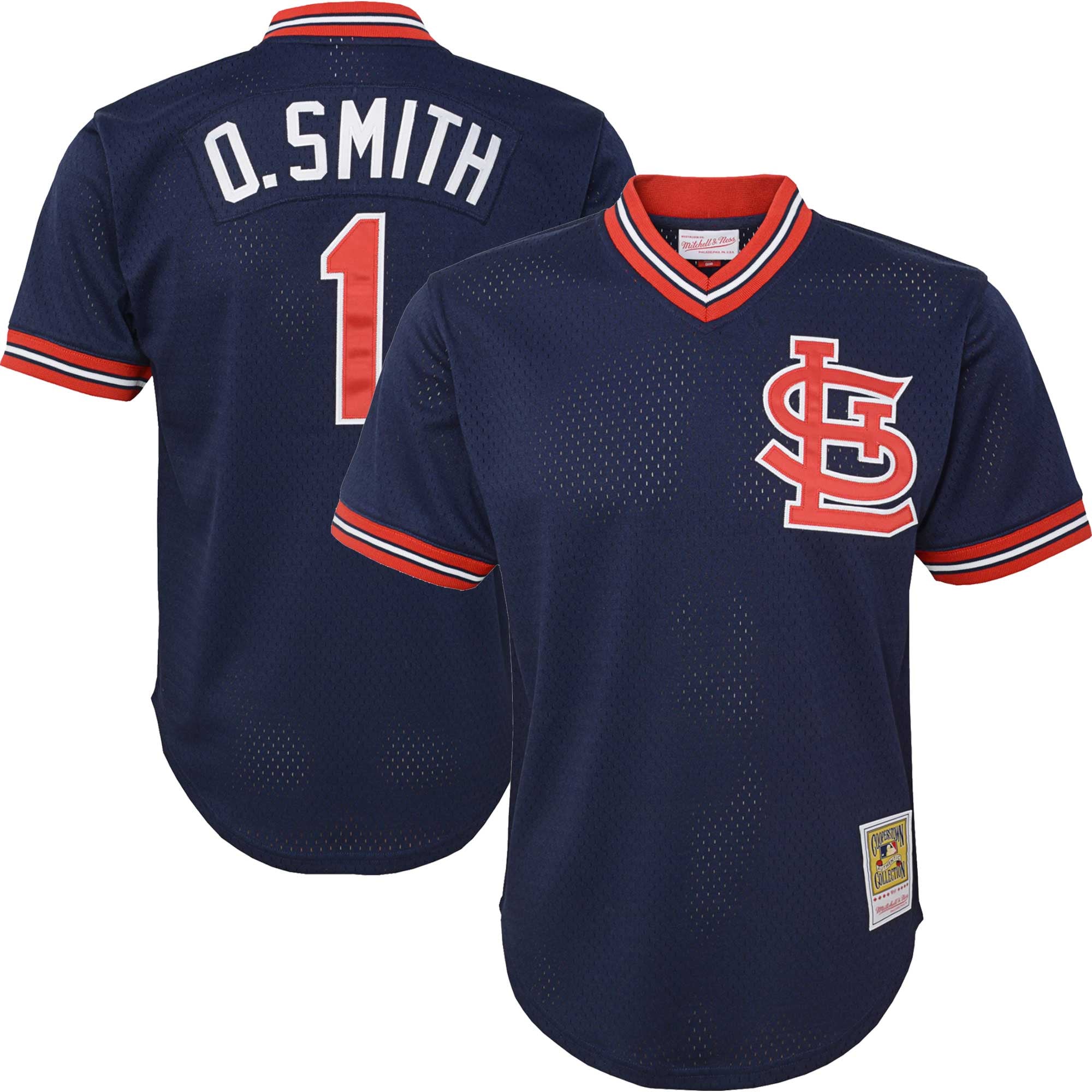Ozzie Smith St. Louis Cardinals Youth Cooperstown Collection Mesh Batting Practice Jersey - Navy