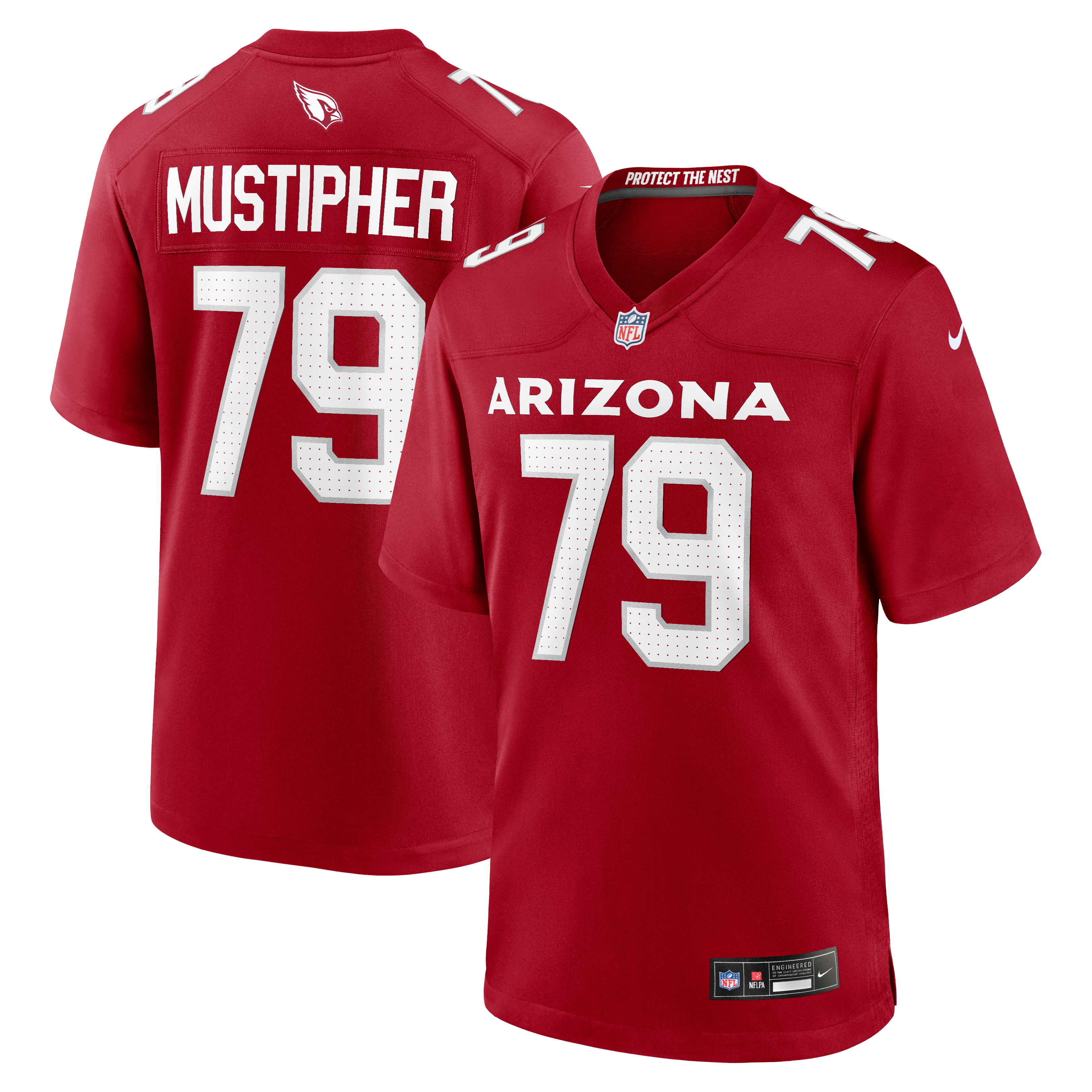 PJ Mustipher Arizona Cardinals Team Game Jersey - Cardinal - Image 2