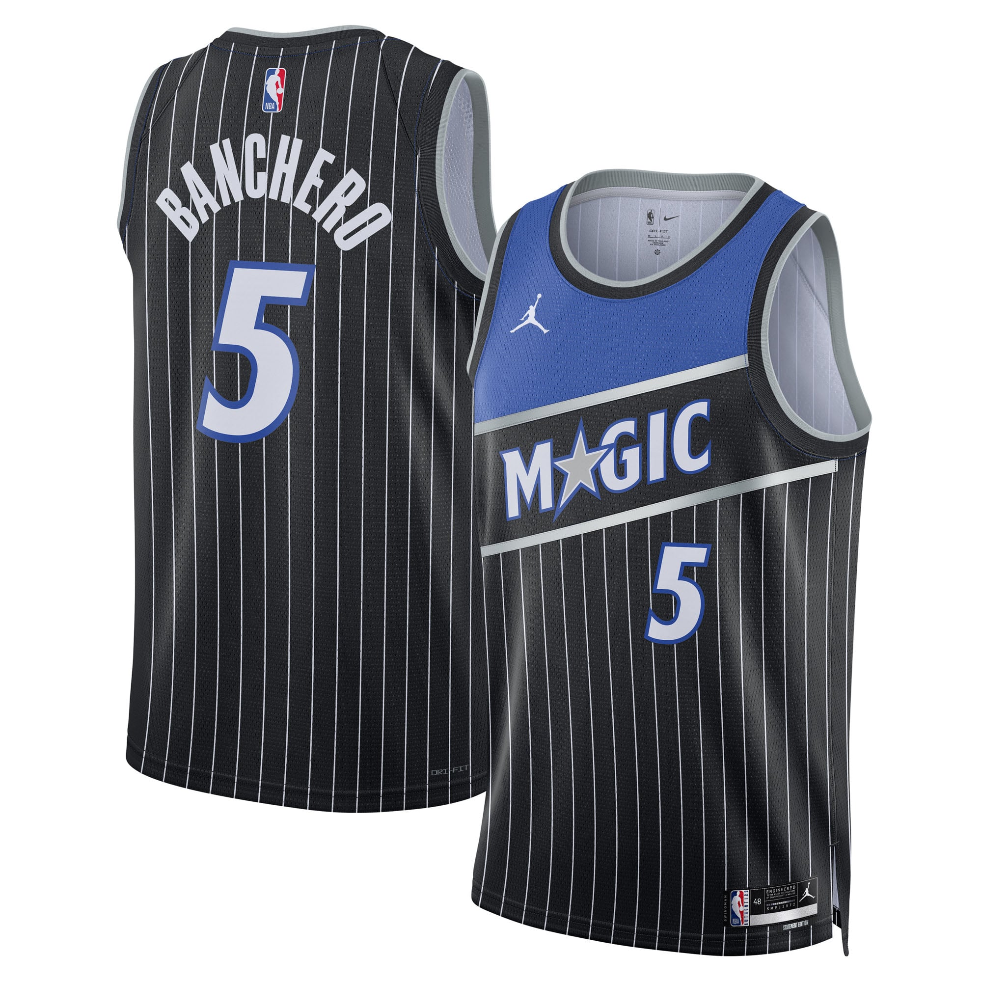 Paolo Banchero Orlando Magic Jordan Brand Unisex Swingman Jersey - Statement Edition - Black - Image 2