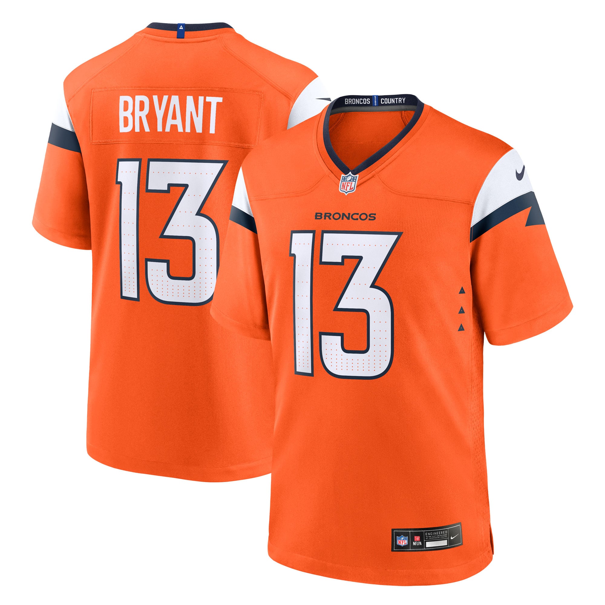 Pat Bryant Denver Broncos Team Game Jersey - Orange - Image 2