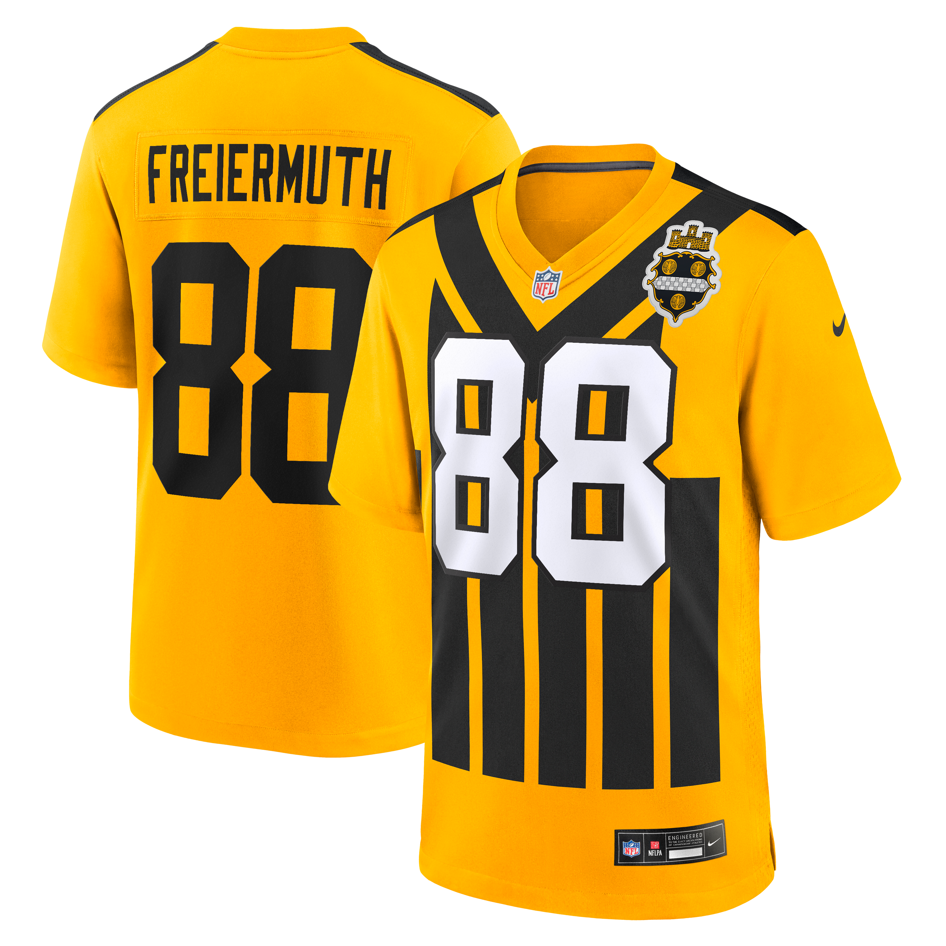 Pat Freiermuth Pittsburgh Steelers Alternate 1933 Throwback Game Jersey - Gold - Image 2