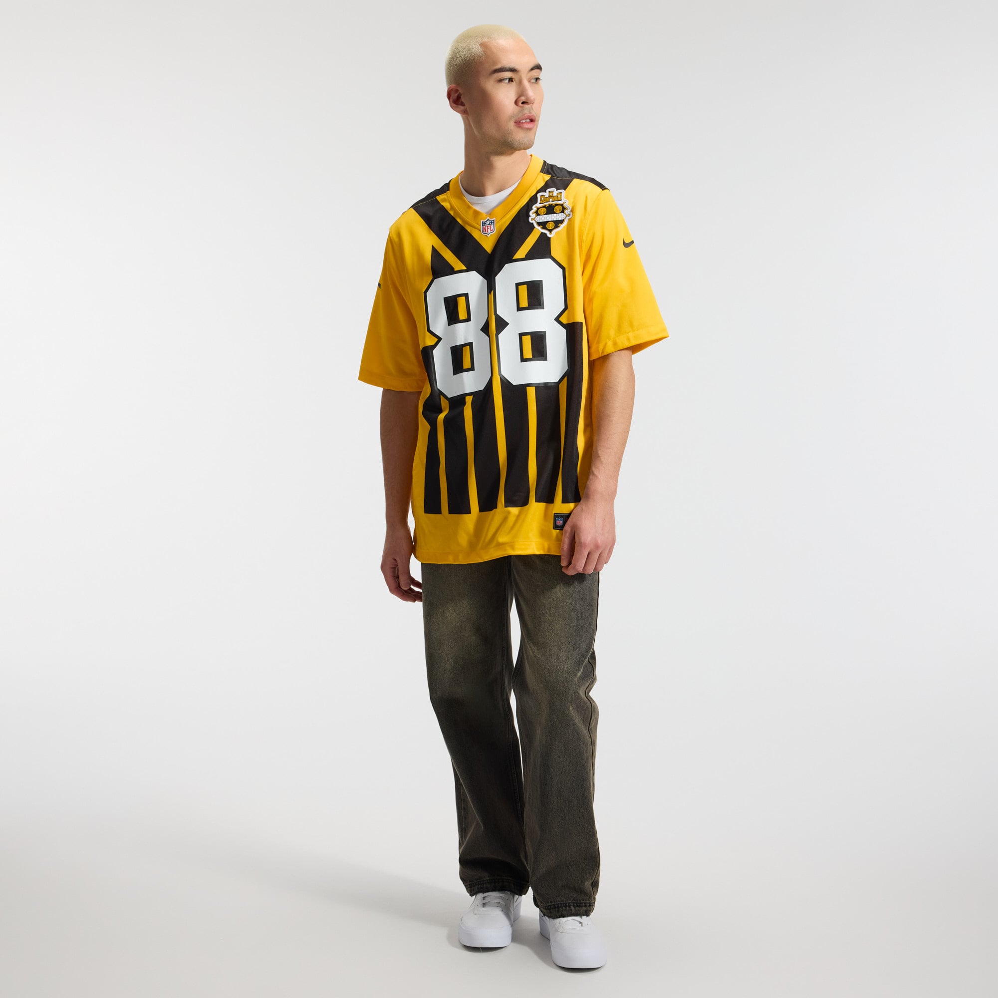 Pat Freiermuth Pittsburgh Steelers Alternate 1933 Throwback Game Jersey - Gold - Image 6