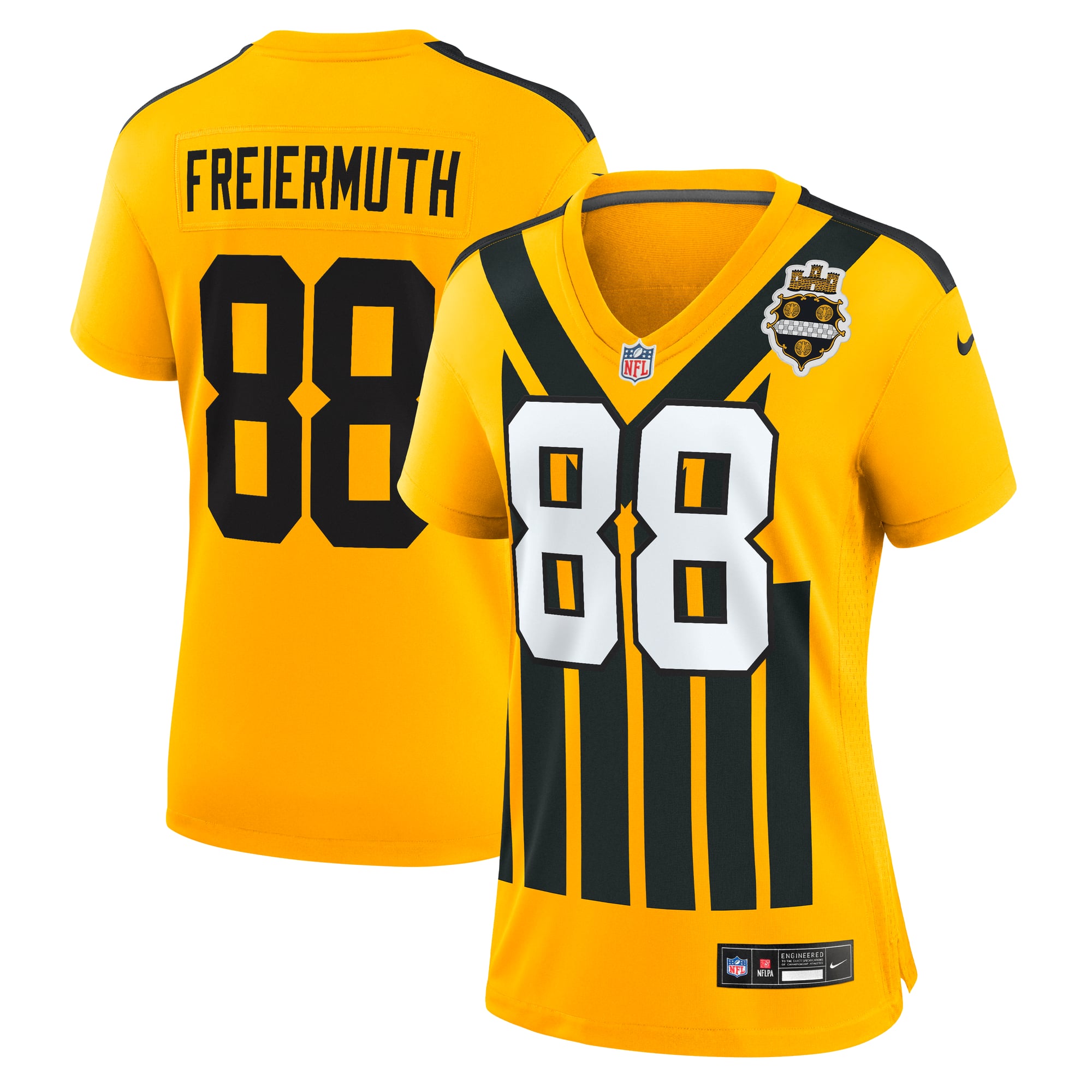 Pat Freiermuth Pittsburgh Steelers Women's Alternate 1933 Throwback Game Jersey - Gold - Image 2