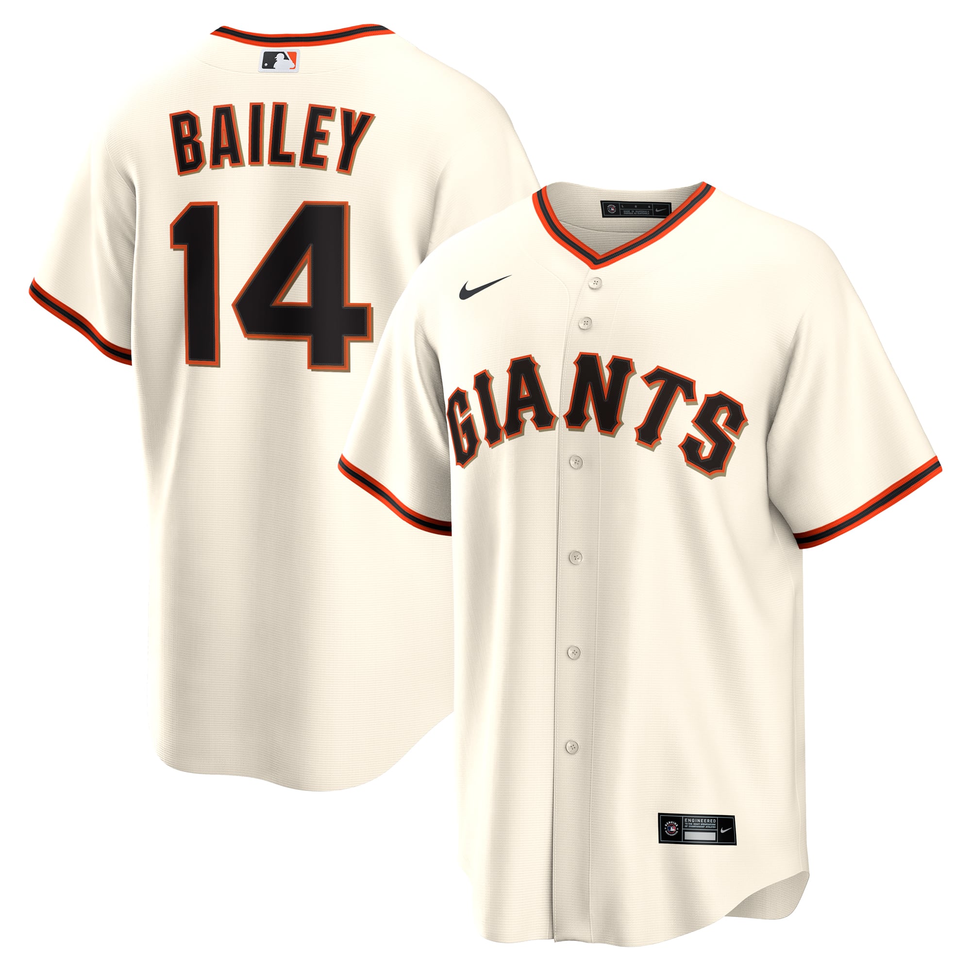Patrick Bailey San Francisco Giants Home Jersey - Cream - Image 2