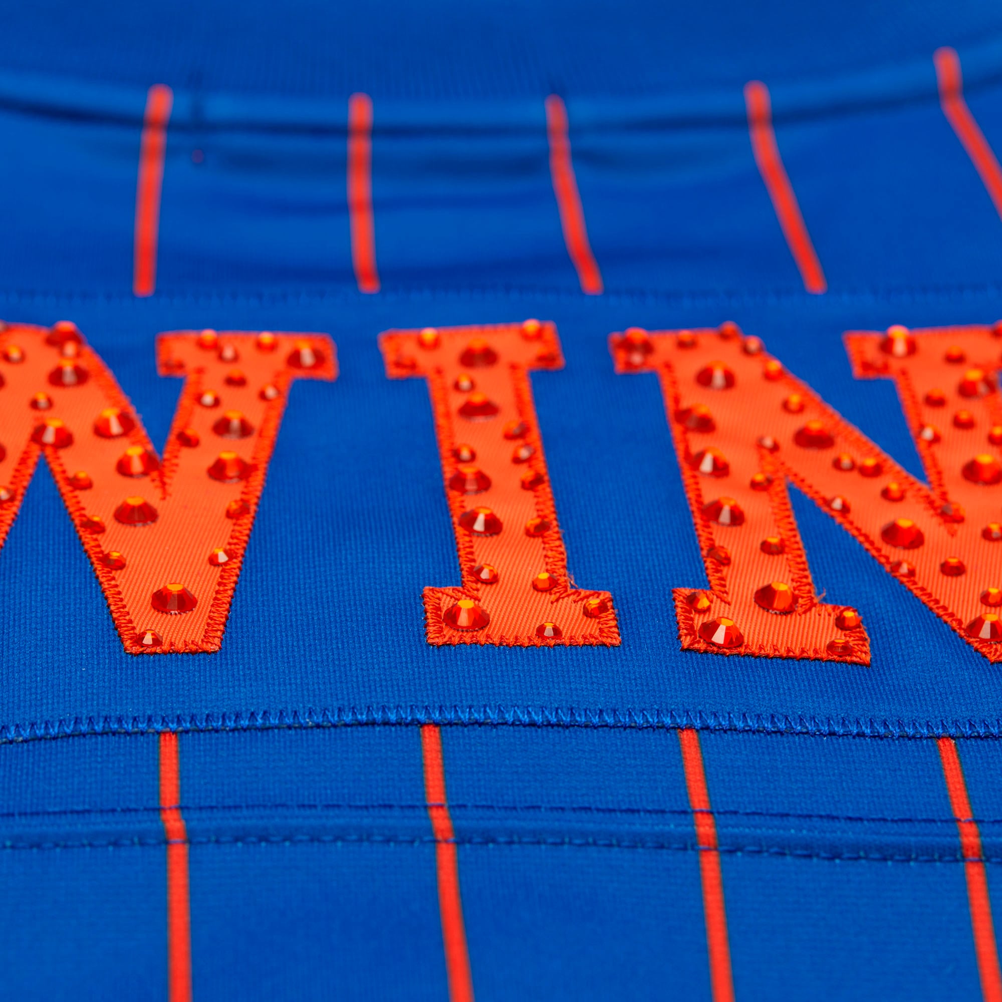 Patrick Ewing New York Knicks x DANNIJO Women's Name & Number Cropped Football Jersey - Blue - Image 8