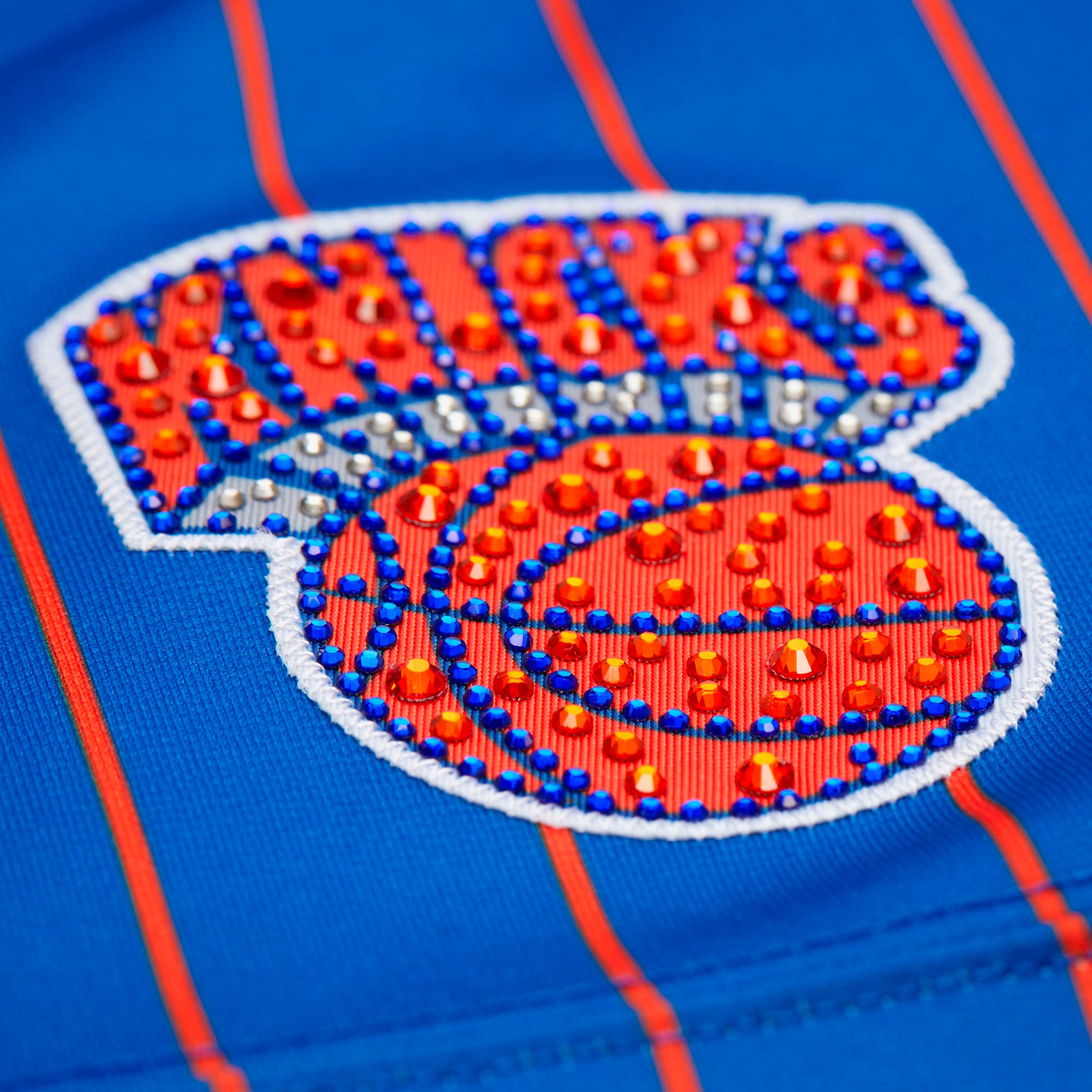 Patrick Ewing New York Knicks x DANNIJO Women's Name & Number Cropped Football Jersey - Blue - Image 4