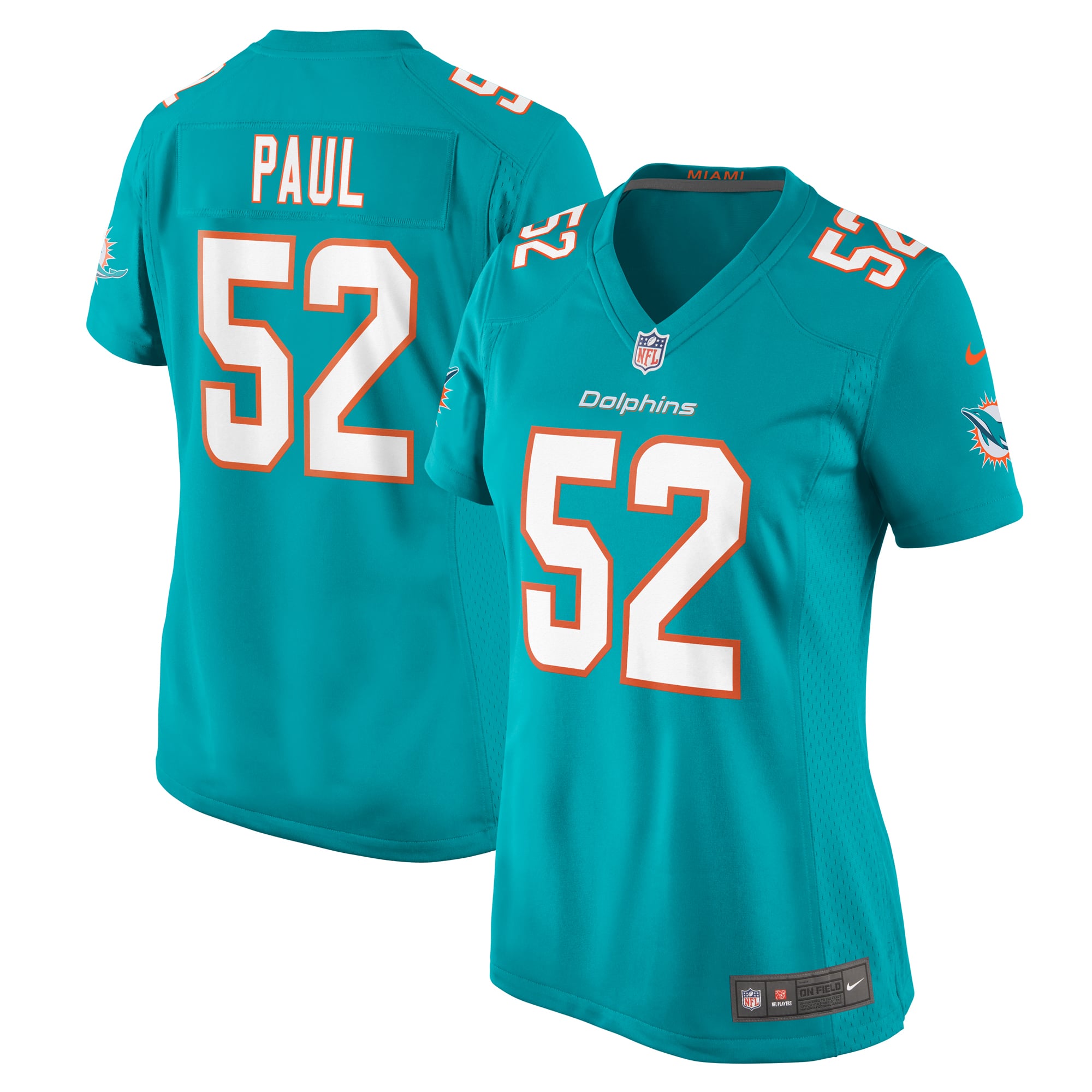 Patrick Paul Miami Dolphins Women's Game Jersey - Aqua - Image 2
