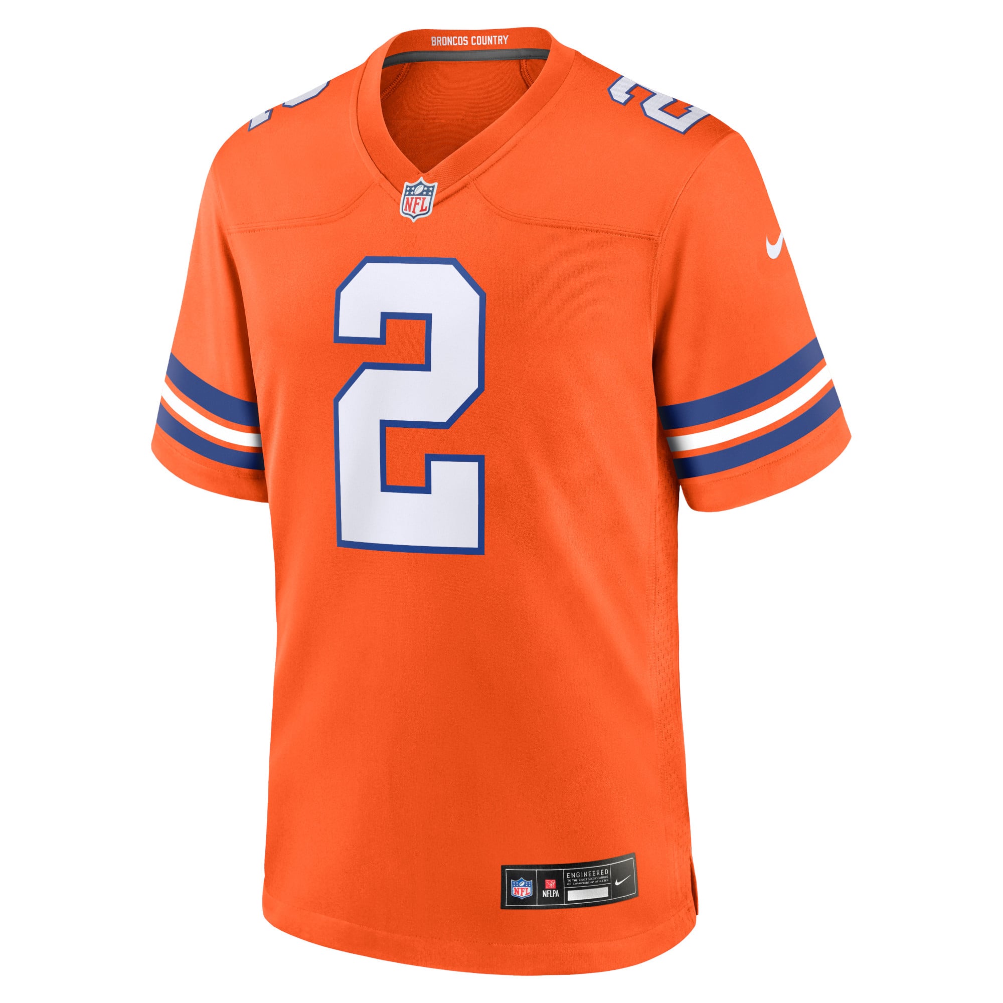 Patrick Surtain II Denver Broncos Mile High Collection 1977 Throwback Player Game Jersey - Orange - Image 3