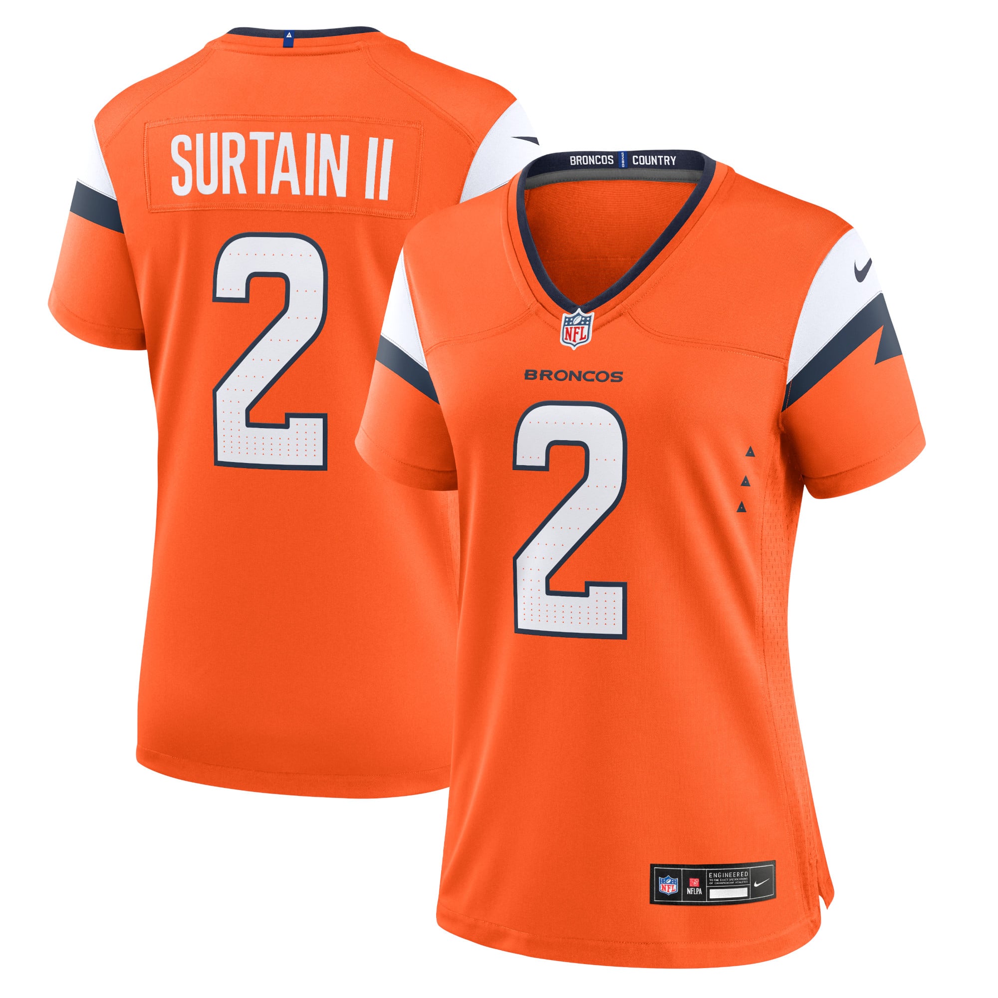Patrick Surtain II Denver Broncos Women's Alternate Game Jersey - Orange